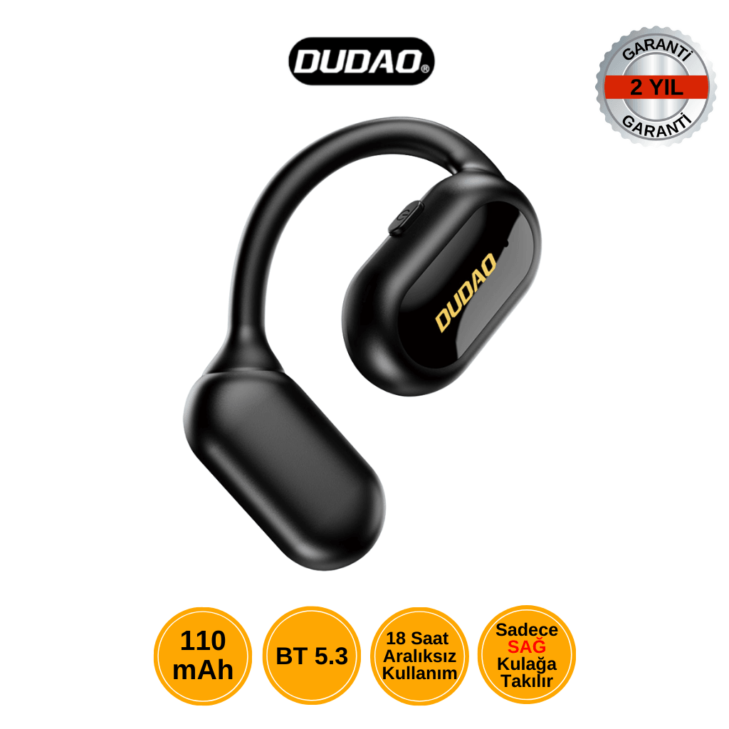 DUDAO U4A Tek ( SAĞ ) Kulak Bluetooth Kulaklık – 18 Saat Kullanım & Hafif Tasarım