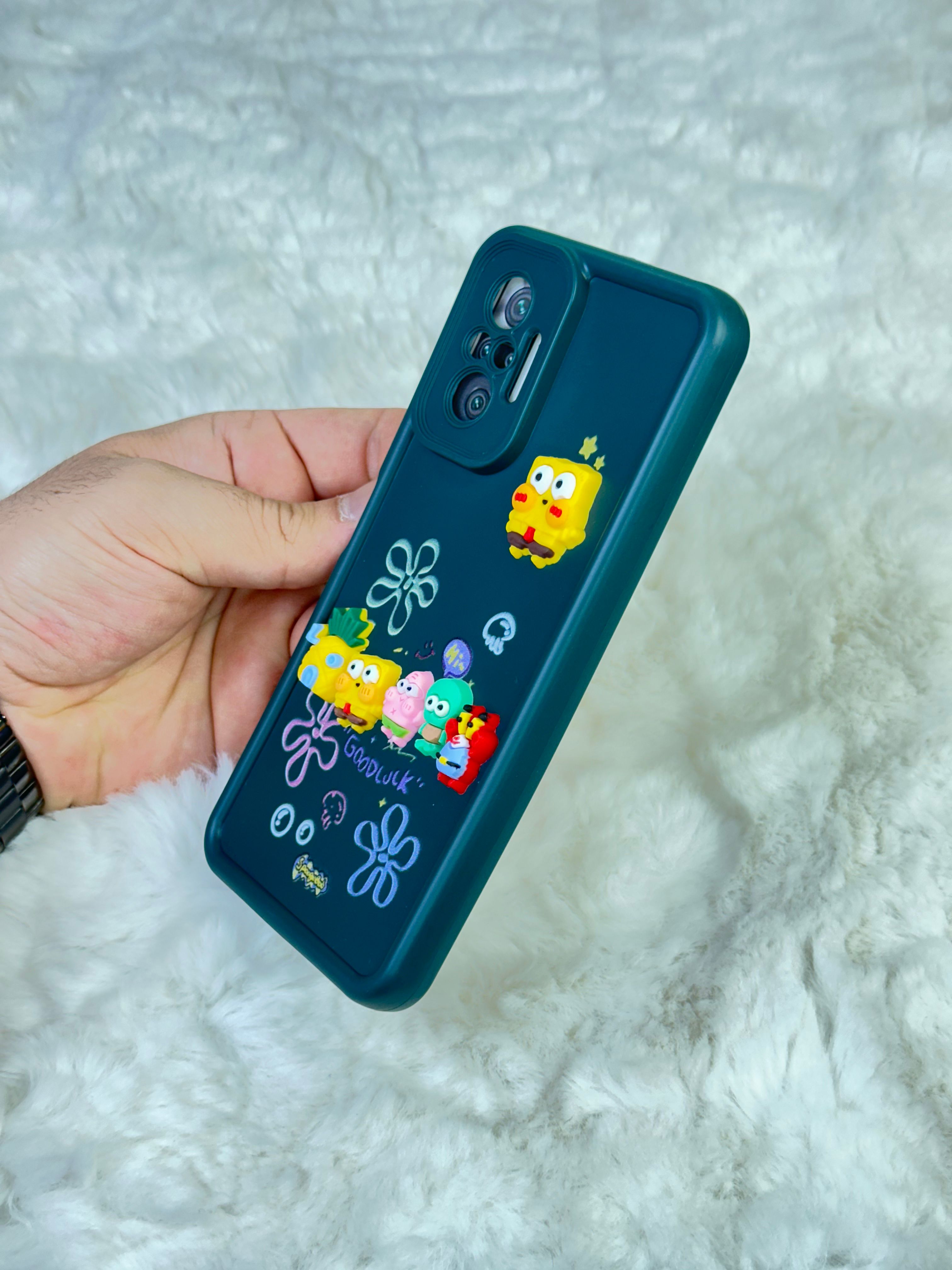 Xiaomi Redmi Note 10 Pro Minimalist Desenli Tatlı Pot Pourri Kılıf - SüngerBob