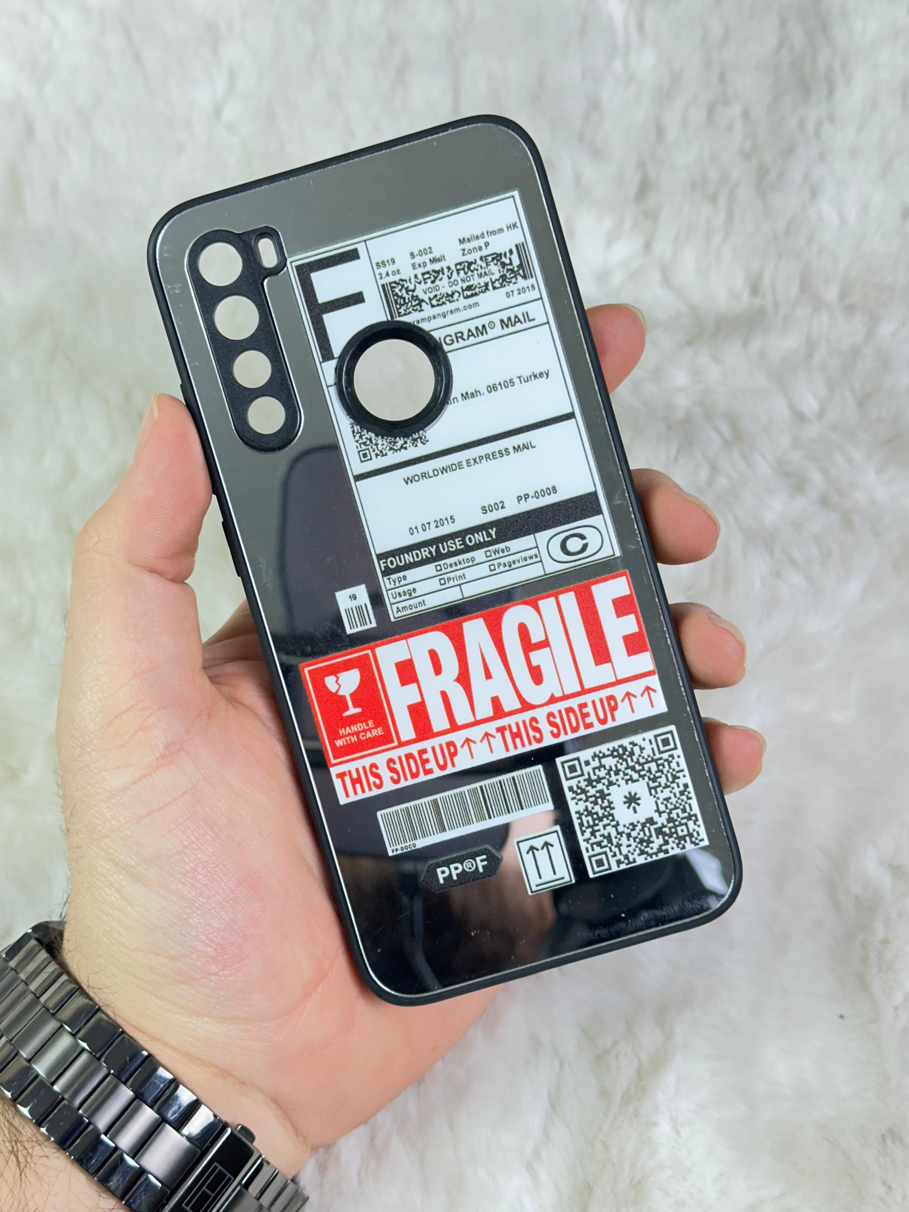 Xiaomi Redmi Note 8 Arkası Aynalı ve Desenli Mirror Kapak  - Fragile