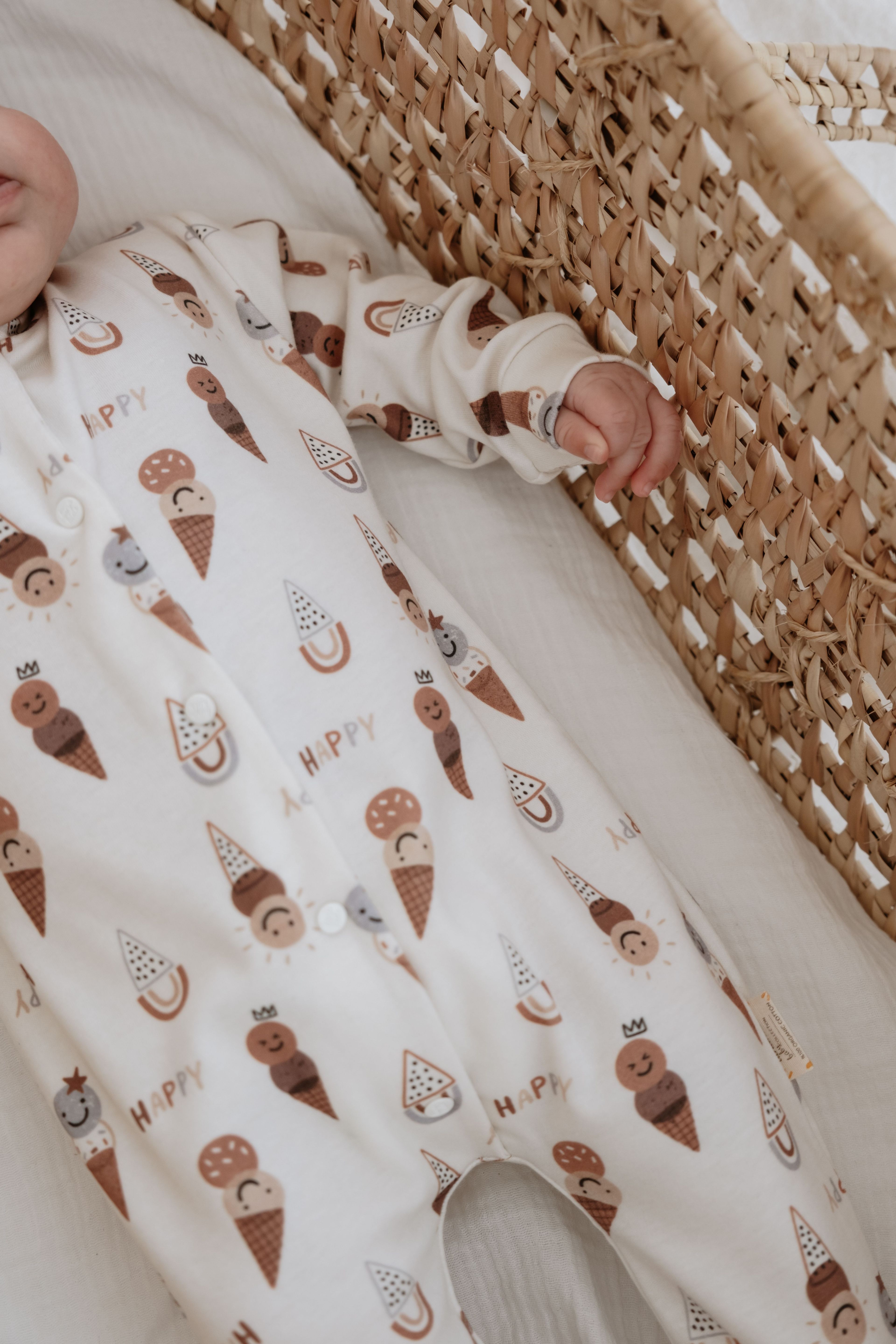 %100 Organik Pamuk Bebek Tulum - Ice Cream