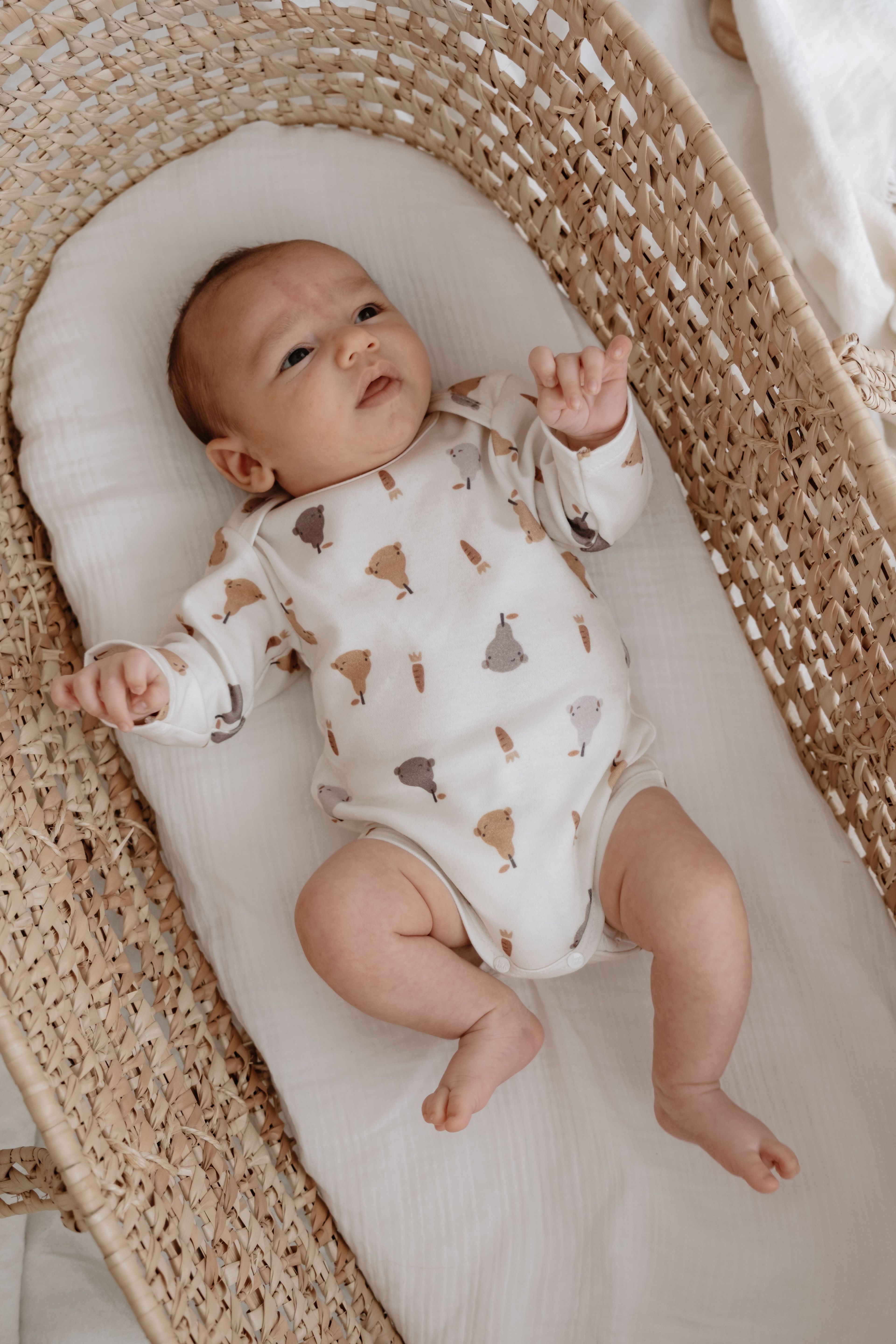 %100 Organik Pamuk 4 Parça Bebek Zıbın ve Tulum Takım - Pears