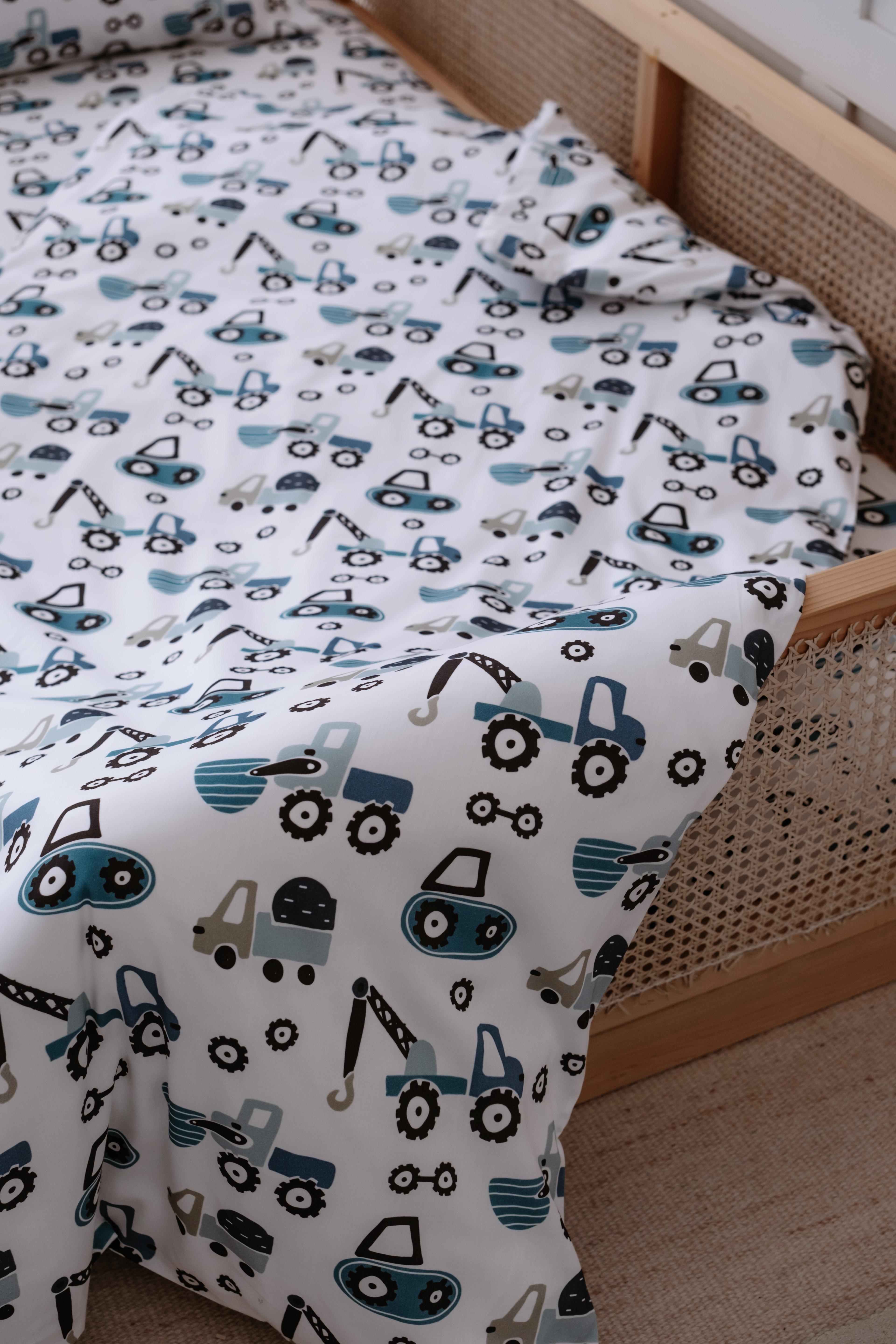 CuteTrucks - Organik Pamuk Saten Montessori Nevresim Seti