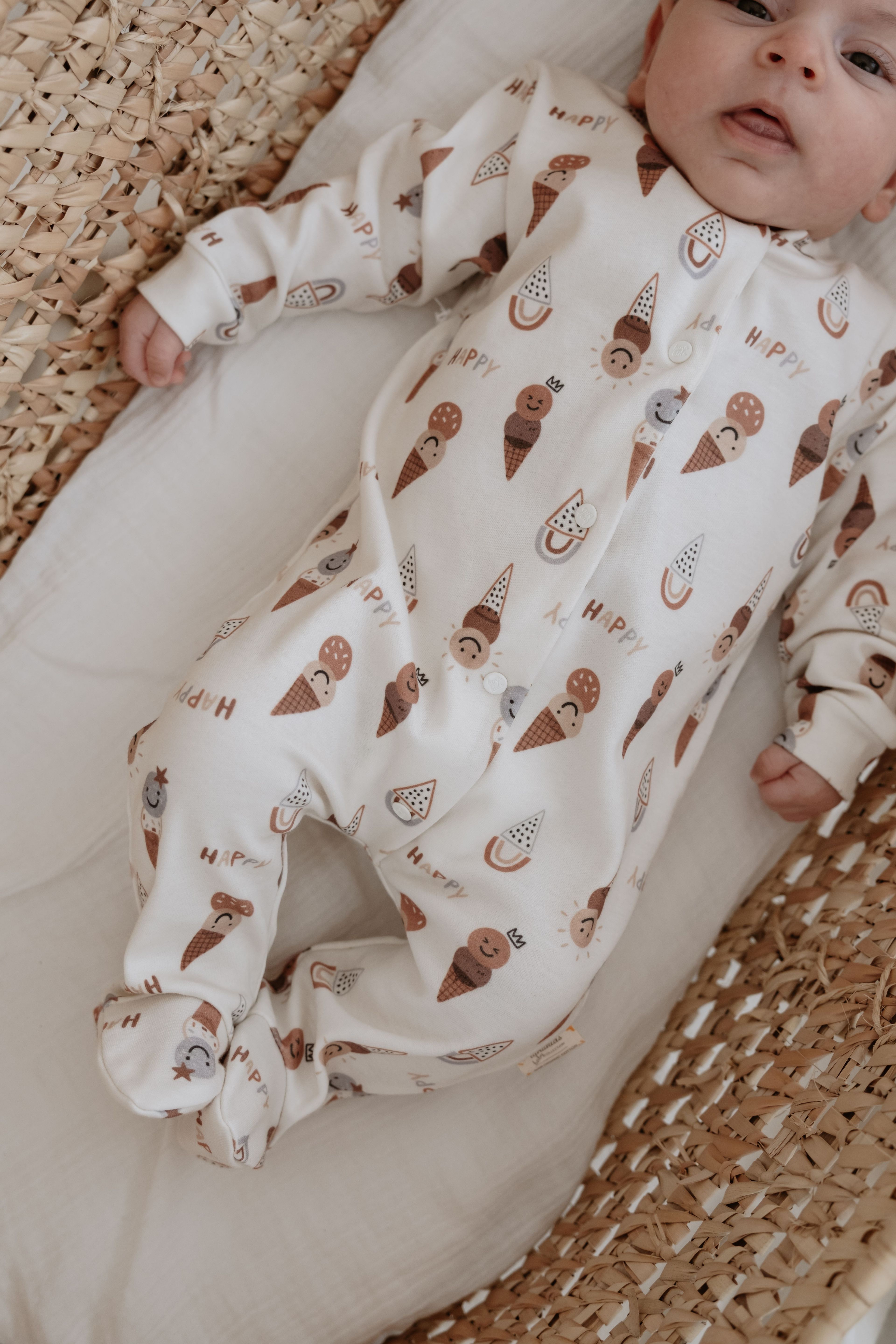 %100 Organik Pamuk Bebek Tulum - Ice Cream