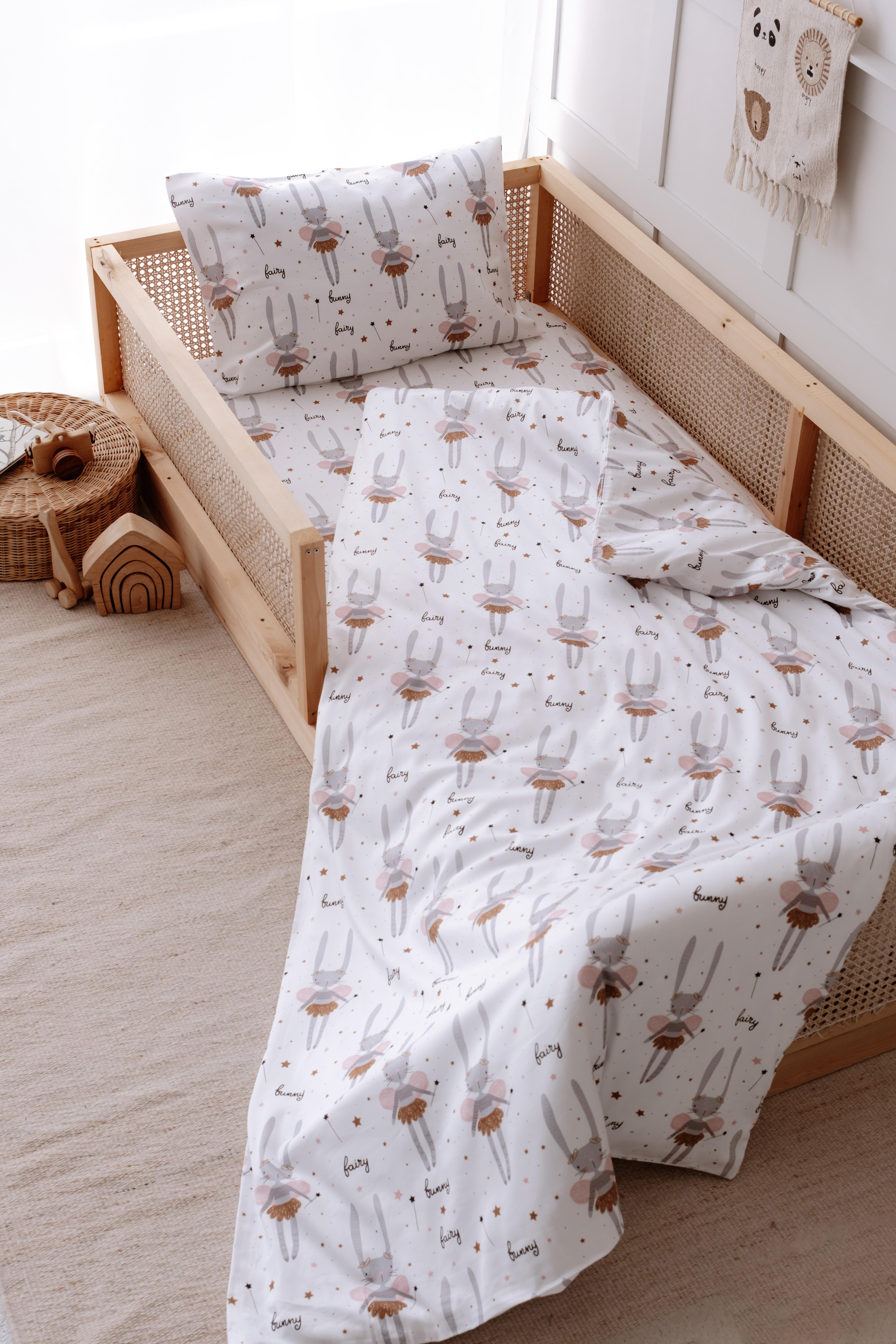 FairyBunny - Organik Pamuk Saten Montessori Nevresim Seti