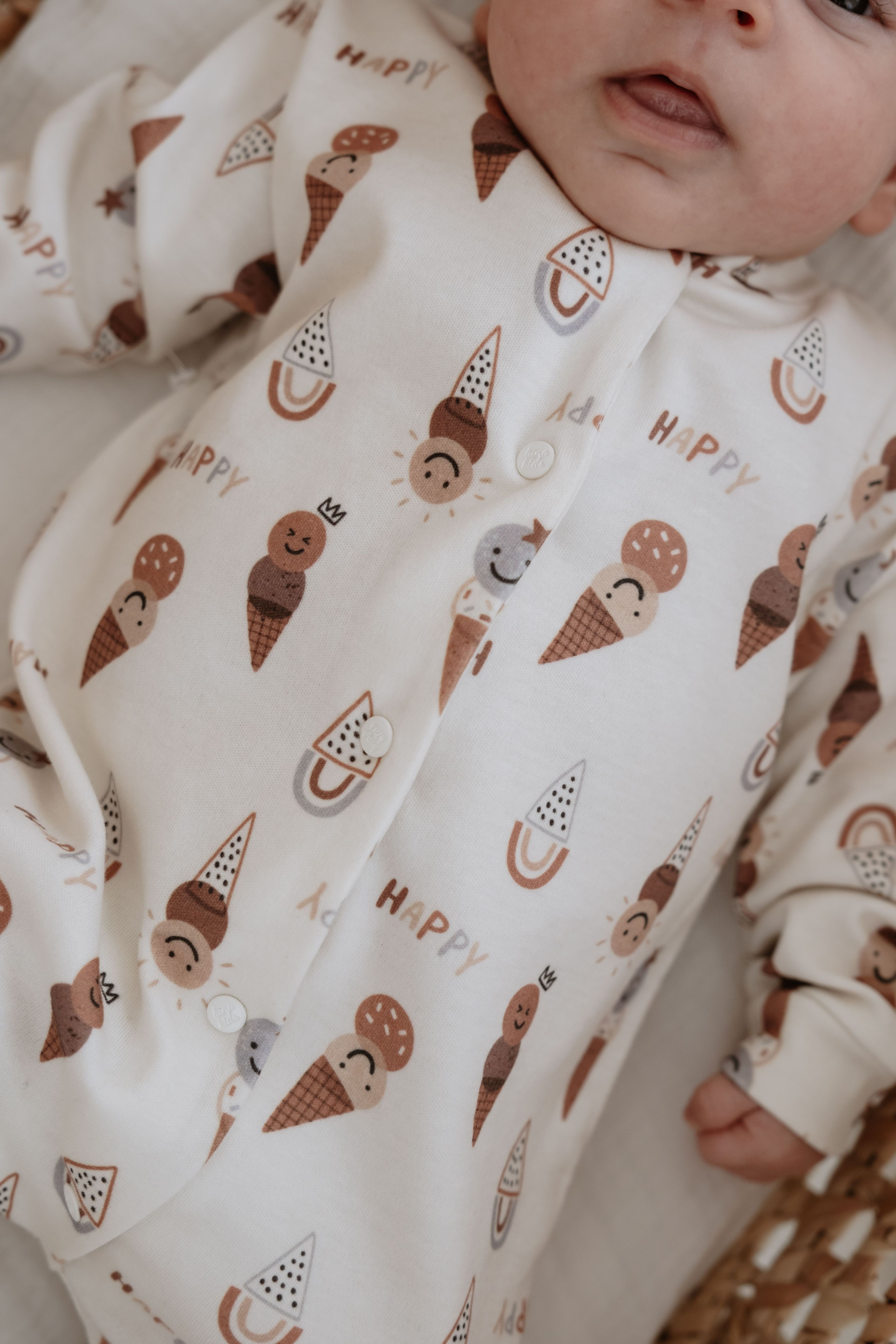 %100 Organik Pamuk Bebek Tulum - Ice Cream