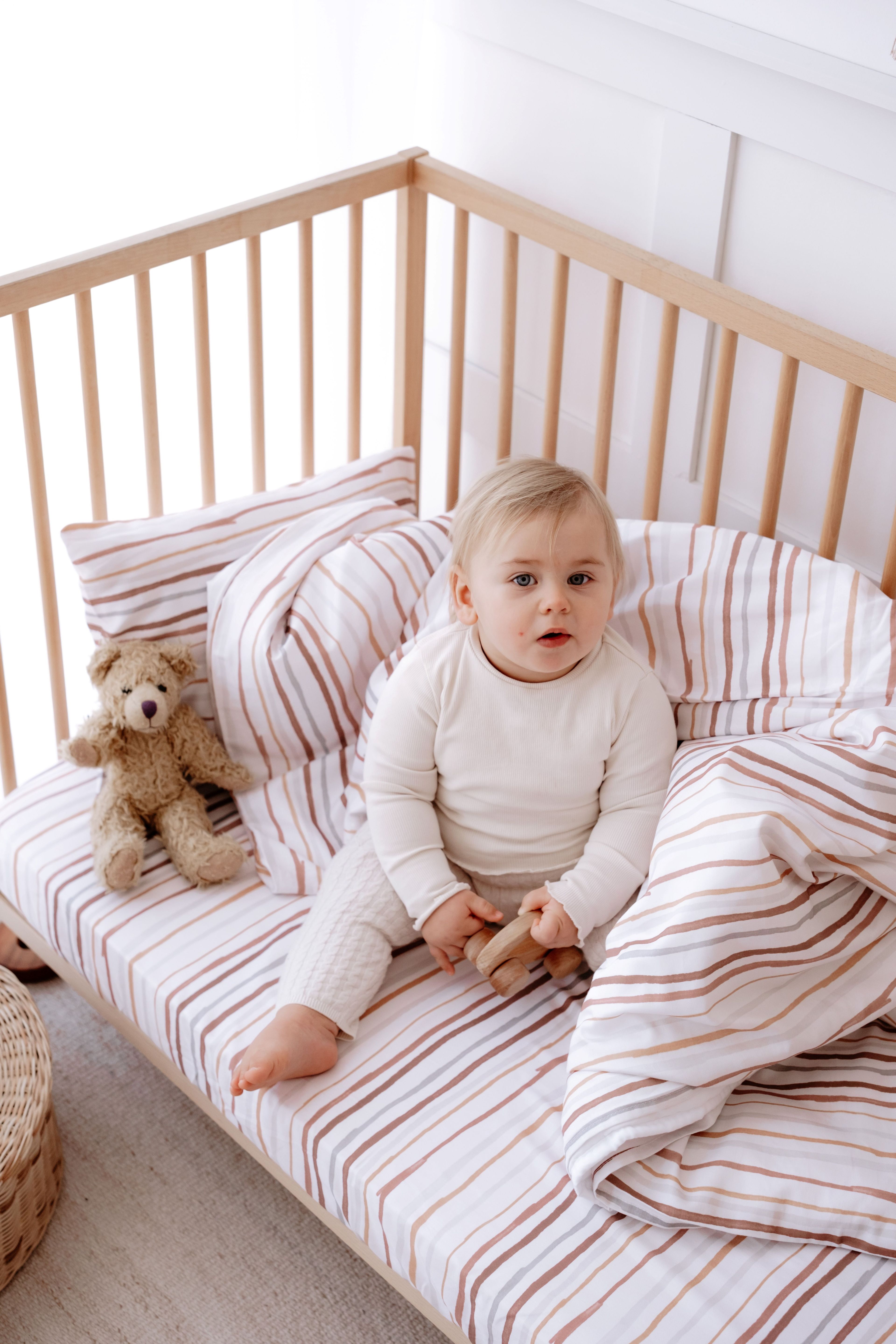 BohoLines - Organik Pamuk Saten Montessori Nevresim Seti