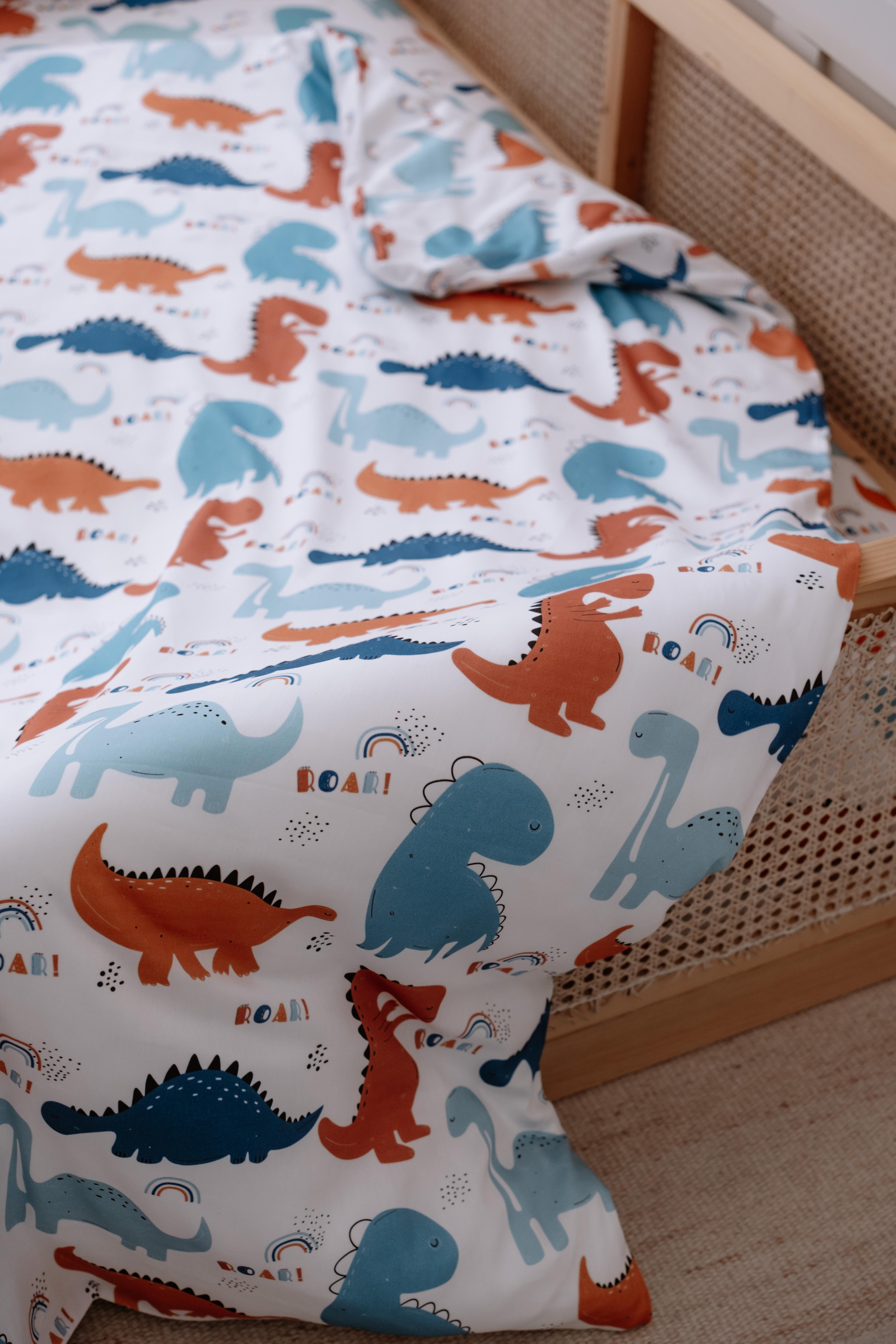 HappyDino - Organik Pamuk Saten Montessori Nevresim Seti