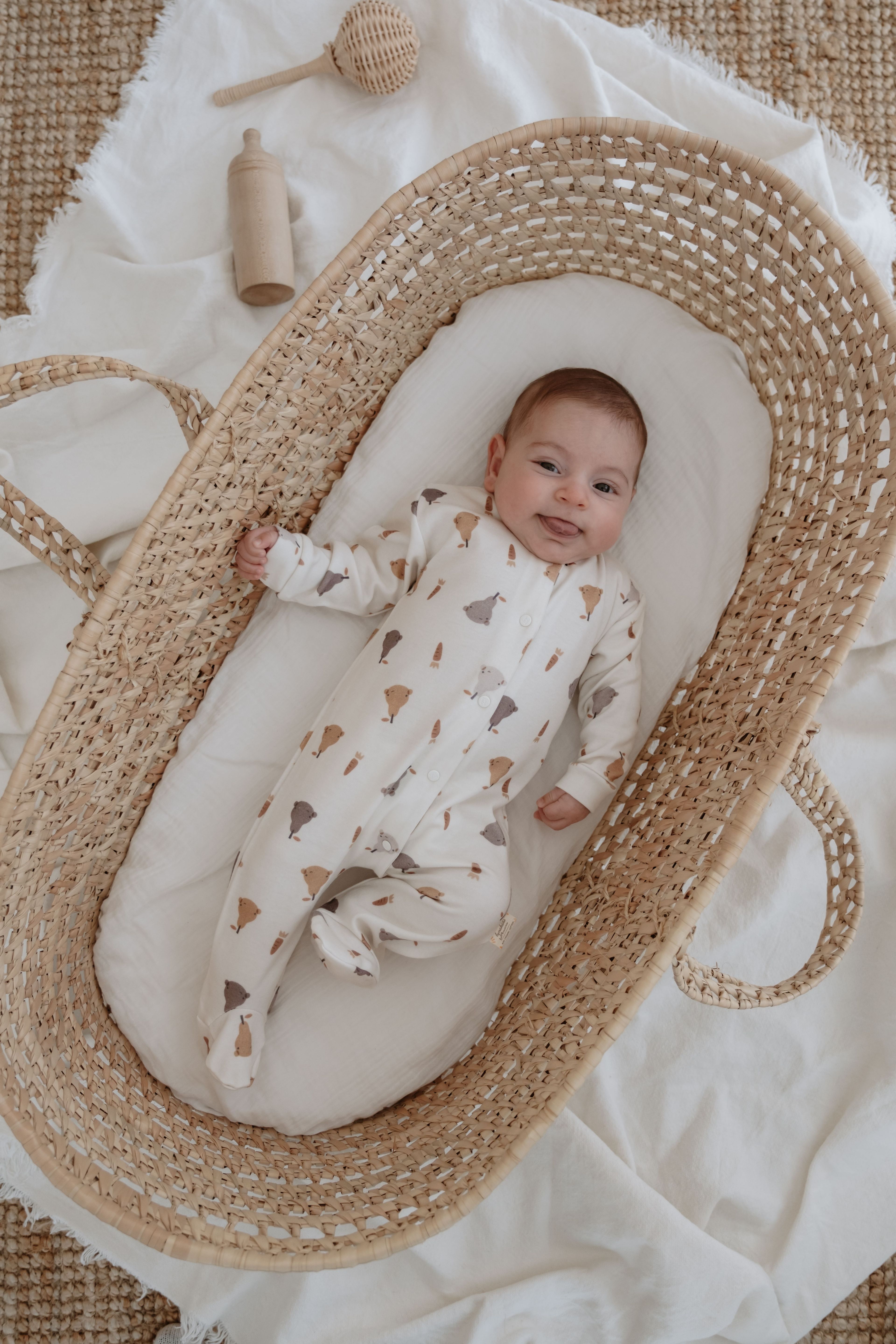 %100 Organik Pamuk Bebek Tulum - Pears
