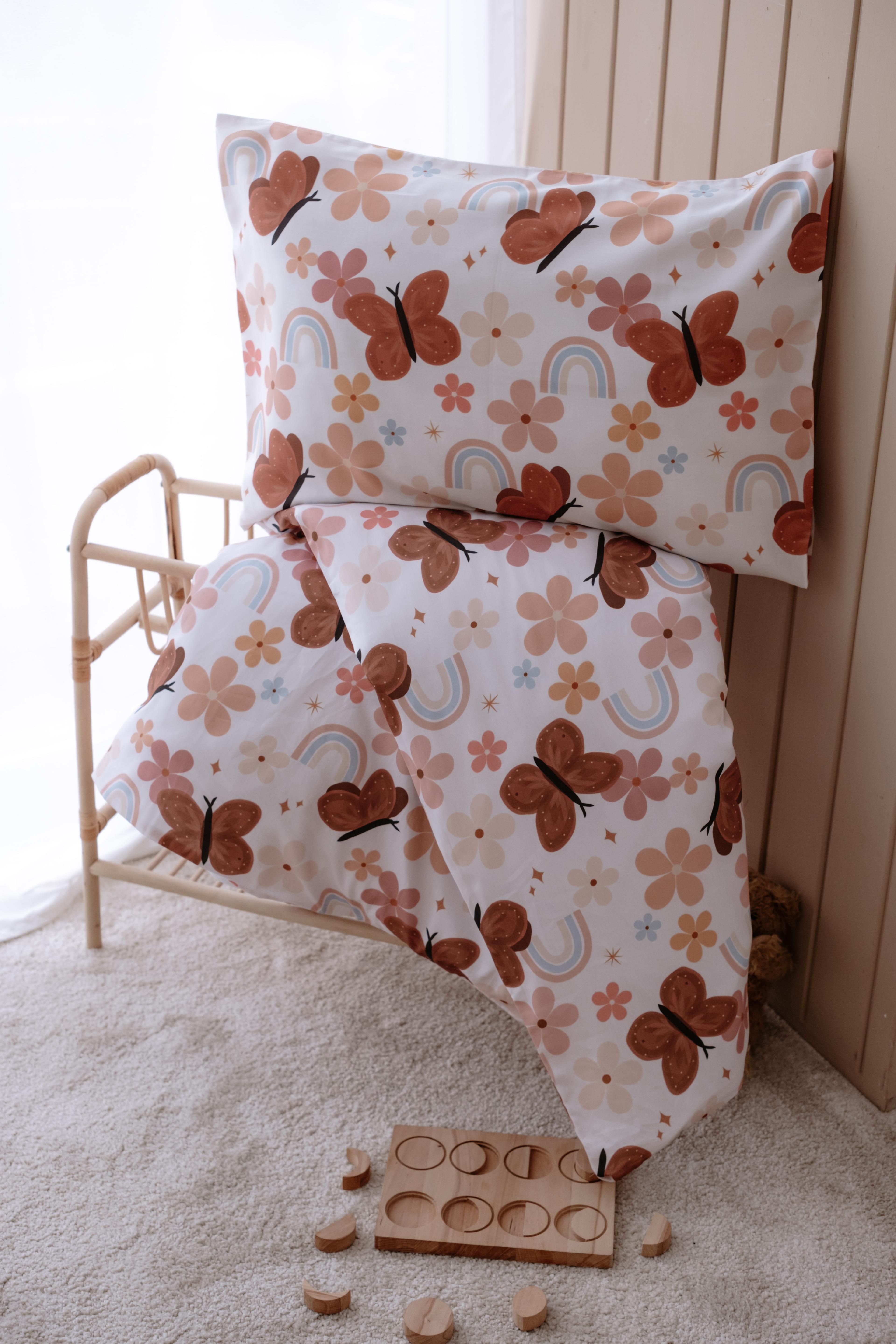 Butterfly - Organik Pamuk Saten Montessori Nevresim Seti