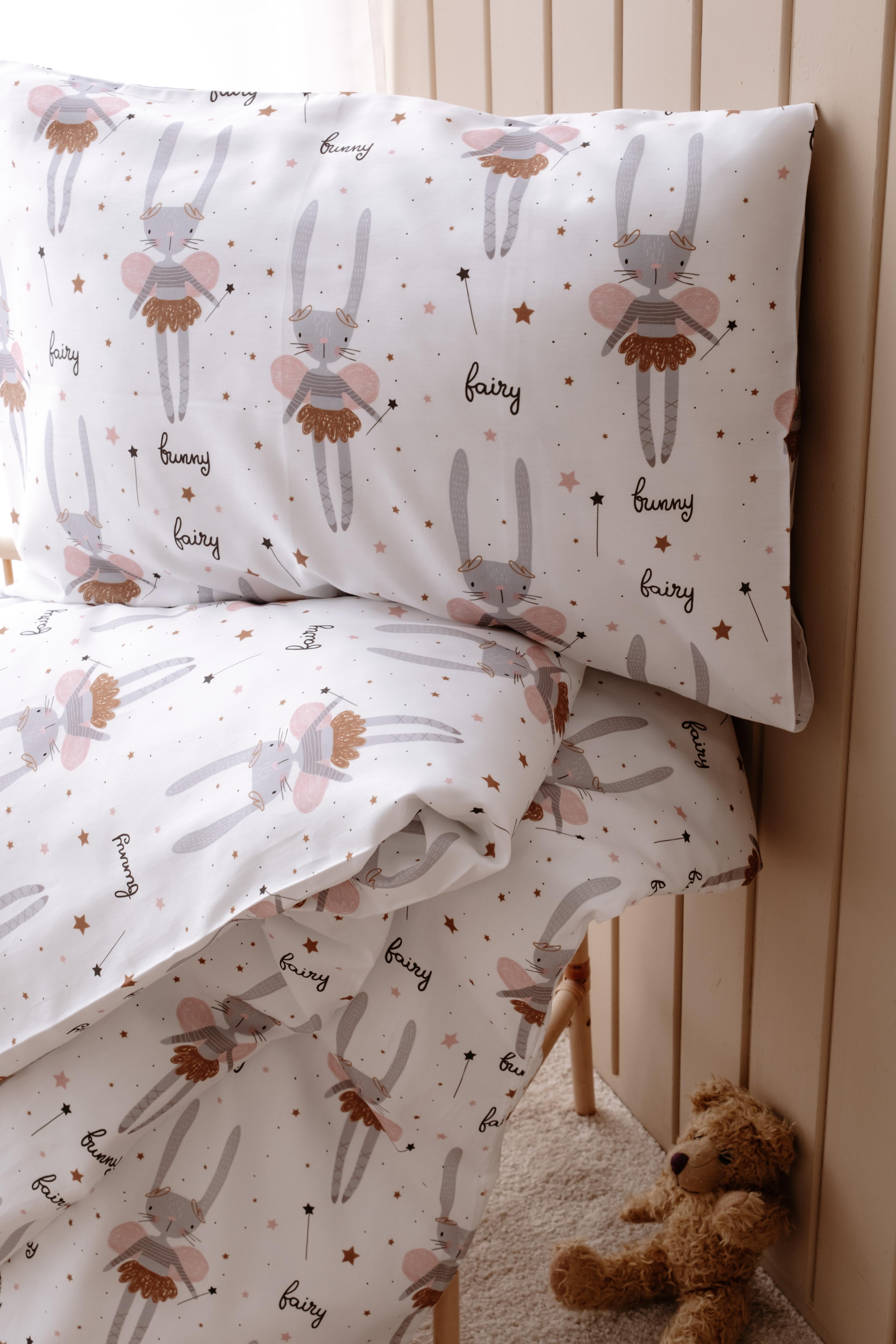 FairyBunny - Organik Pamuk Saten Montessori Nevresim Seti