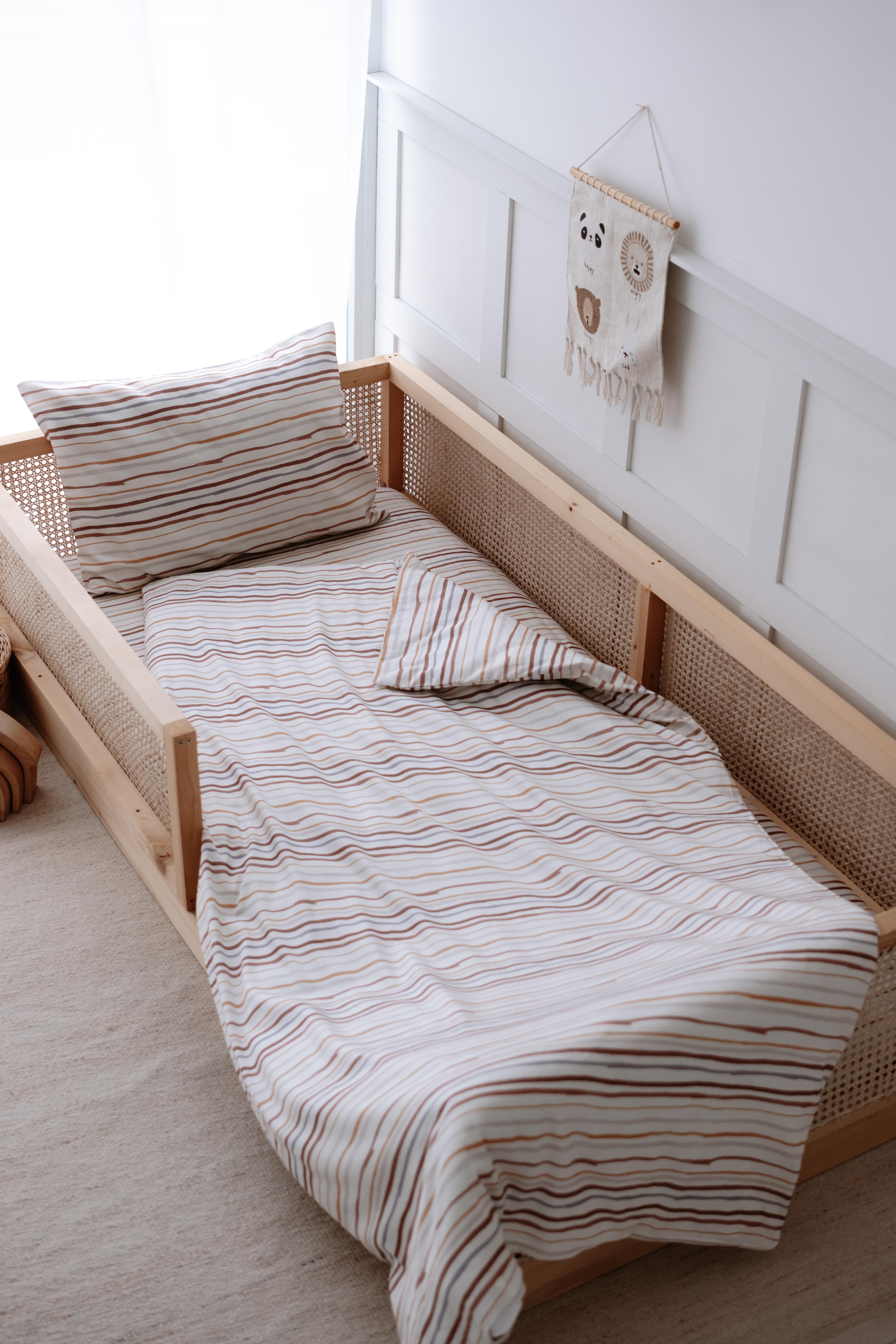 BohoLines - Organik Pamuk Saten Montessori Nevresim Seti