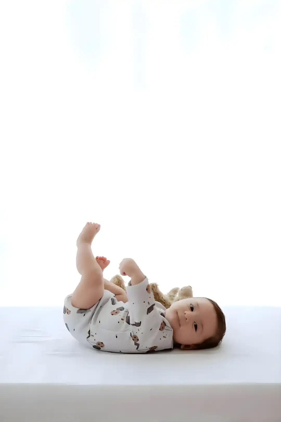 %100 Organik Pamuk 4 Parça Bebek Zıbın ve Tulum Takım - Teddy Bear