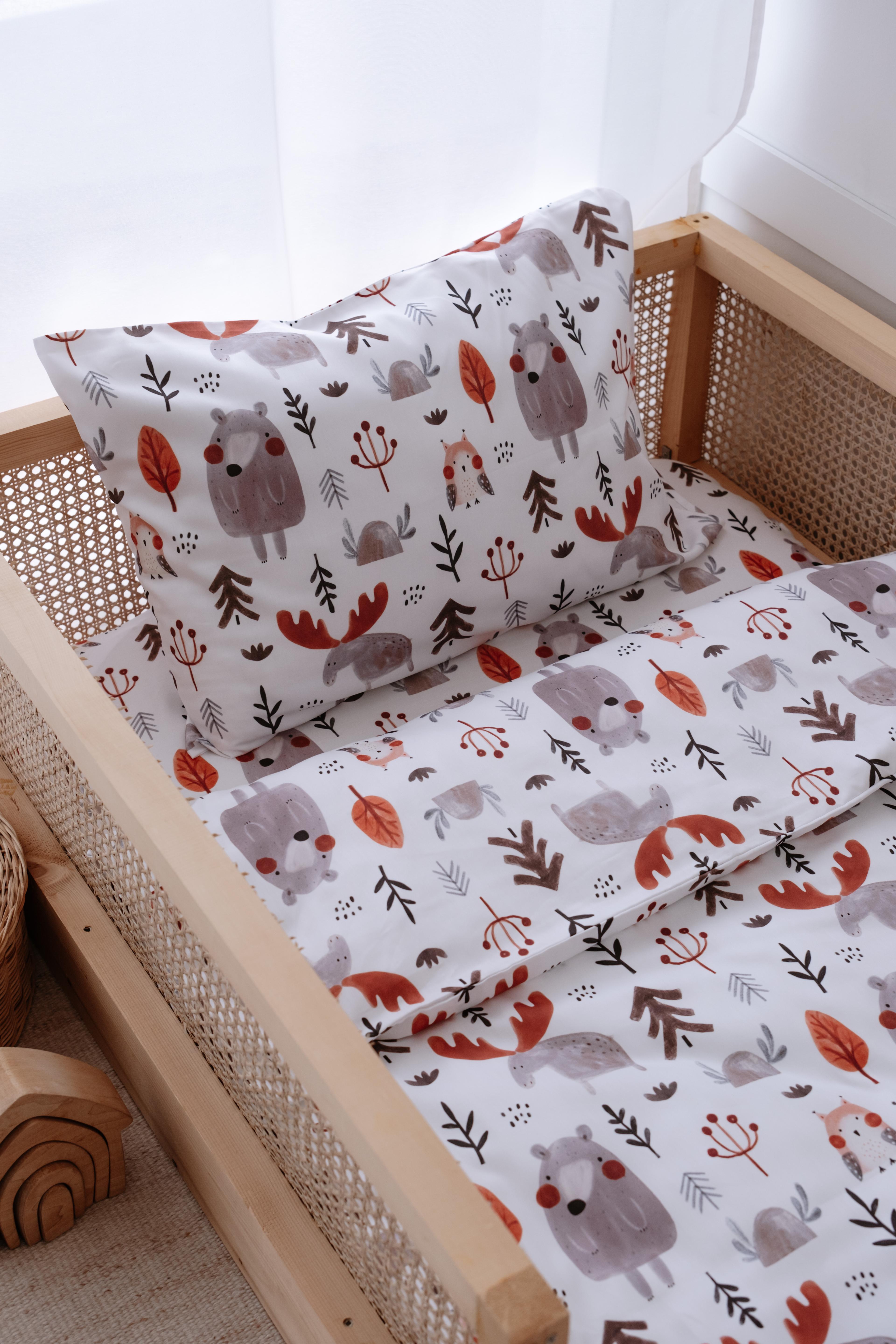 Forest - Organik Pamuk Saten Montessori Nevresim Seti