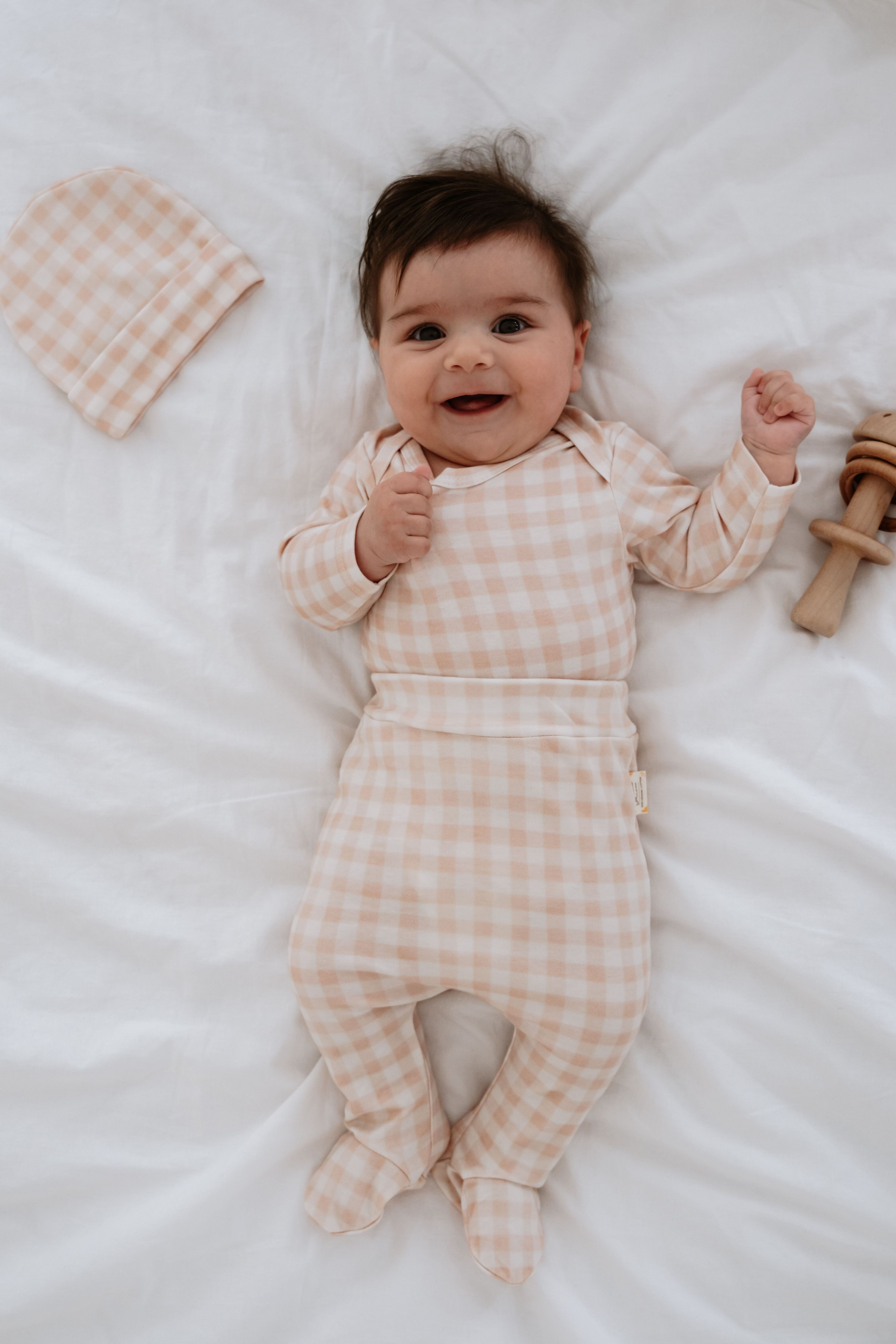%100 Organik Pamuk 4 Parça Bebek Zıbın ve Tulum Takım - Petit