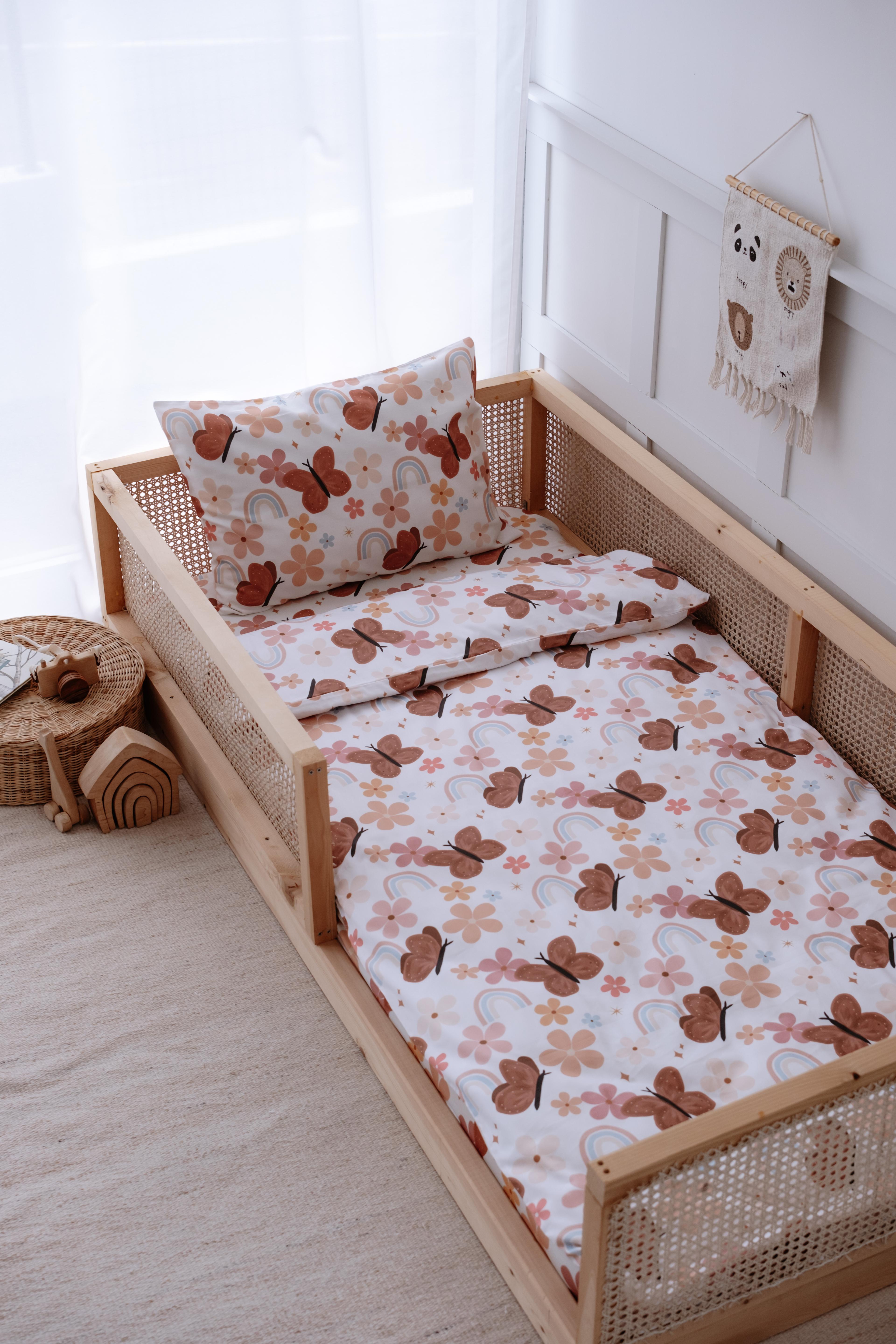 Butterfly - Organik Pamuk Saten Tek Kişilik Nevresim Seti