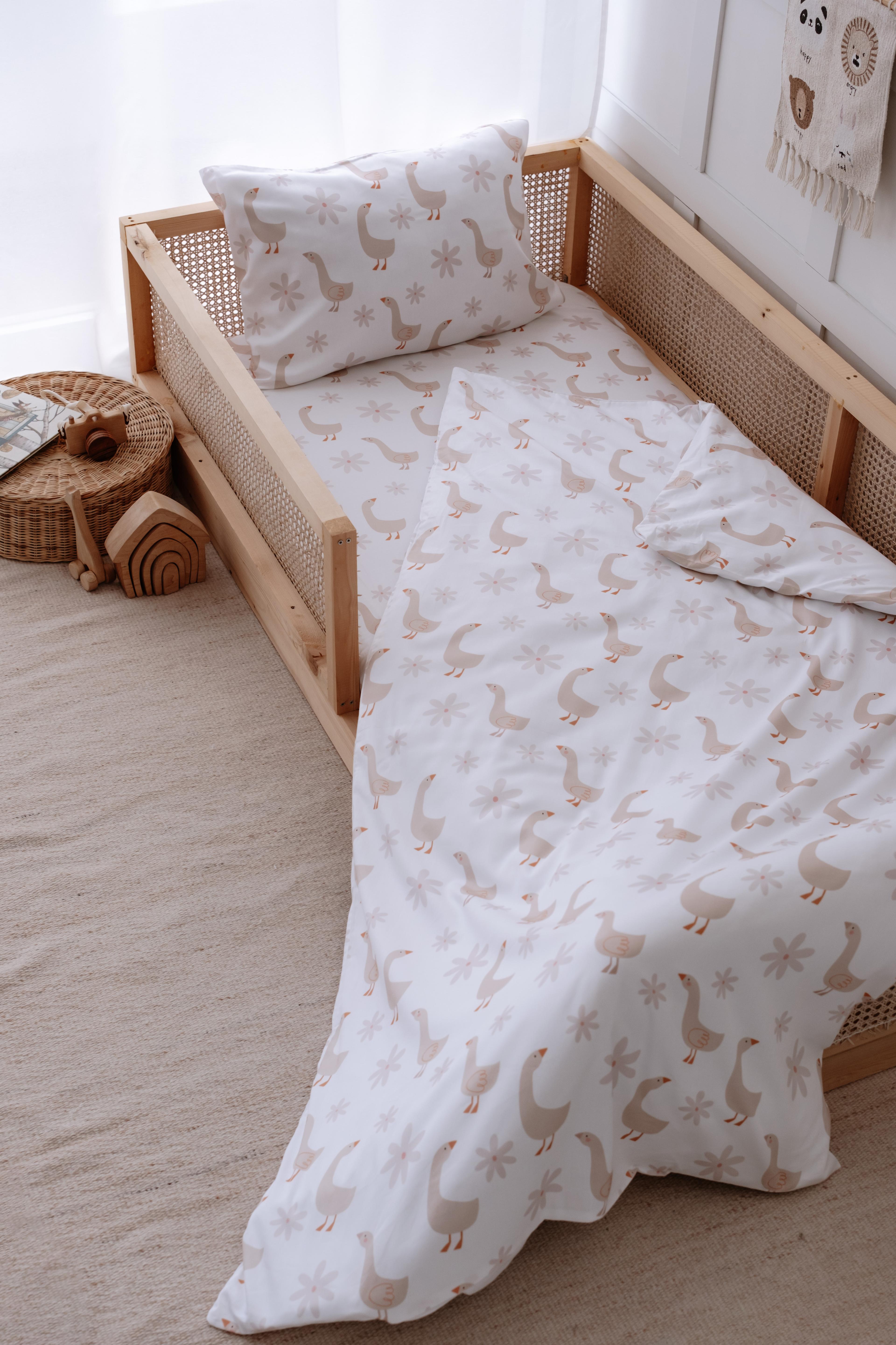 Goosey - Organik Pamuk Saten Montessori Nevresim Seti
