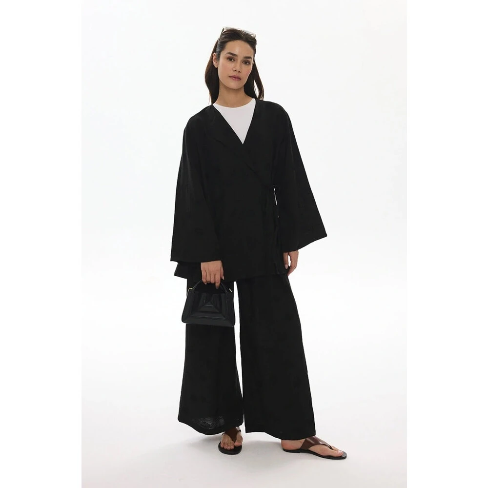 Harmoni Jakarlı Siyah Pantolon Takım