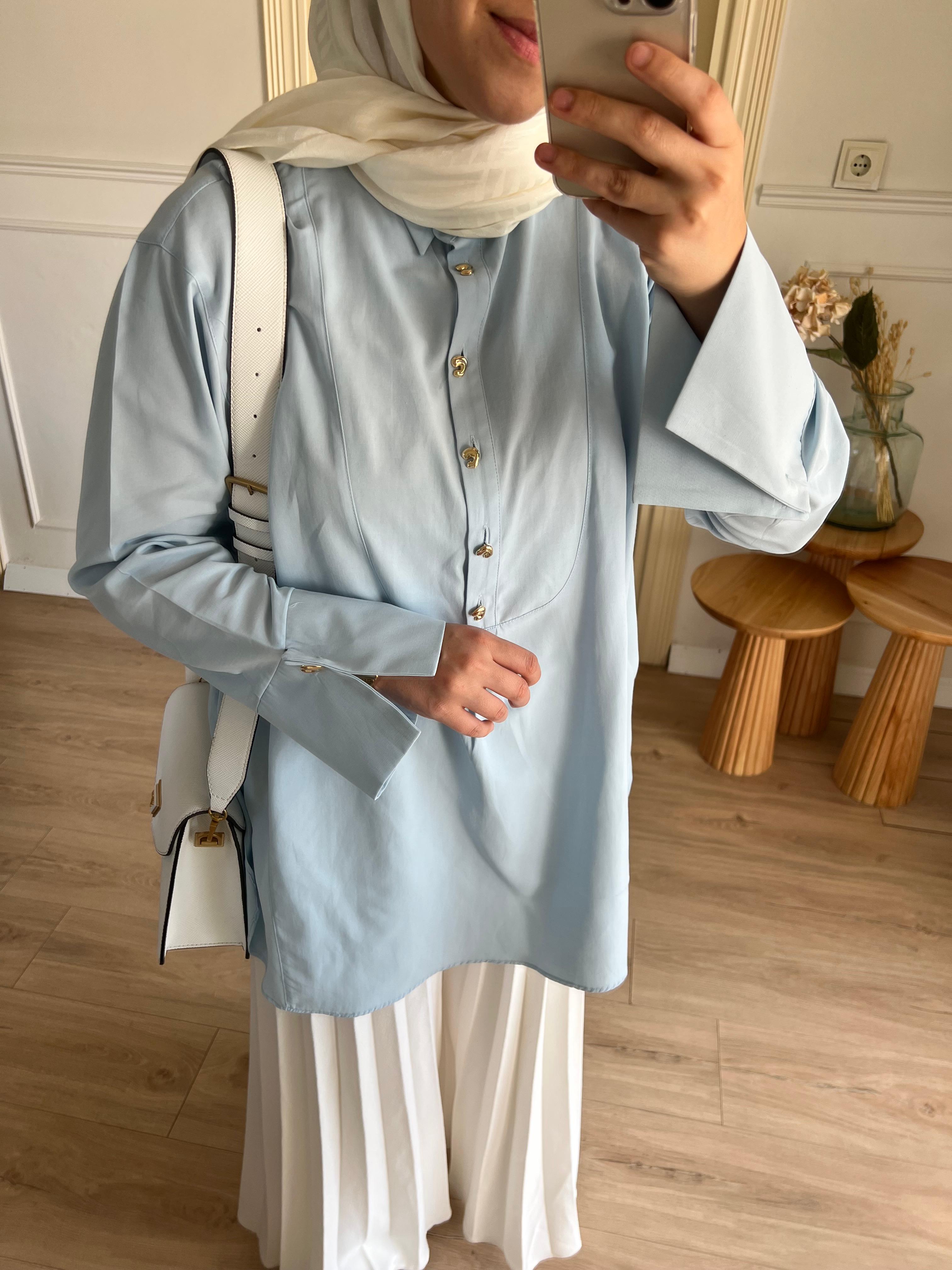 KADRİYE BAŞTÜRK GÖMLEK - MAVİ