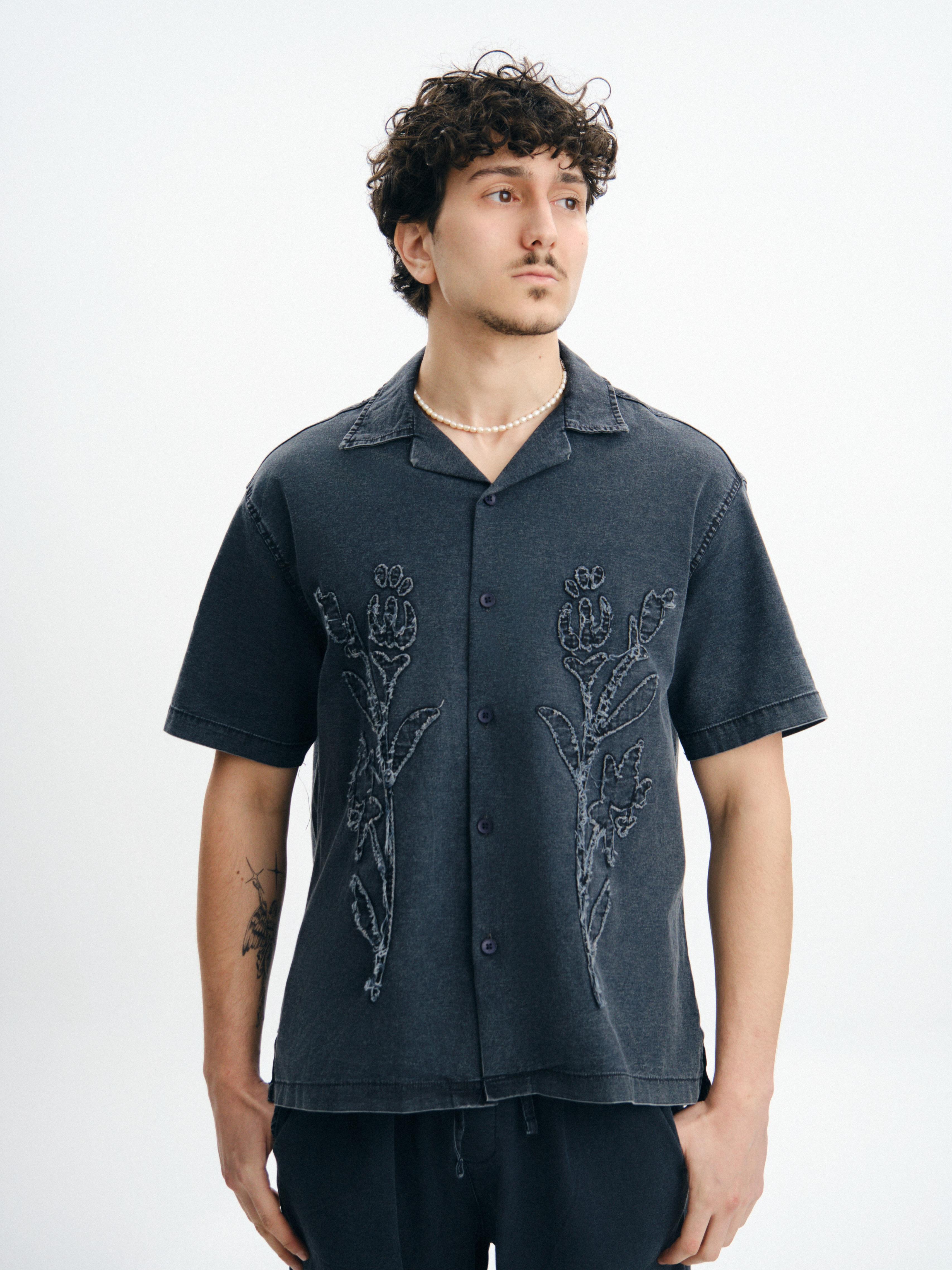 Tensel Kumaş Kısakollu Oversize Gömlek