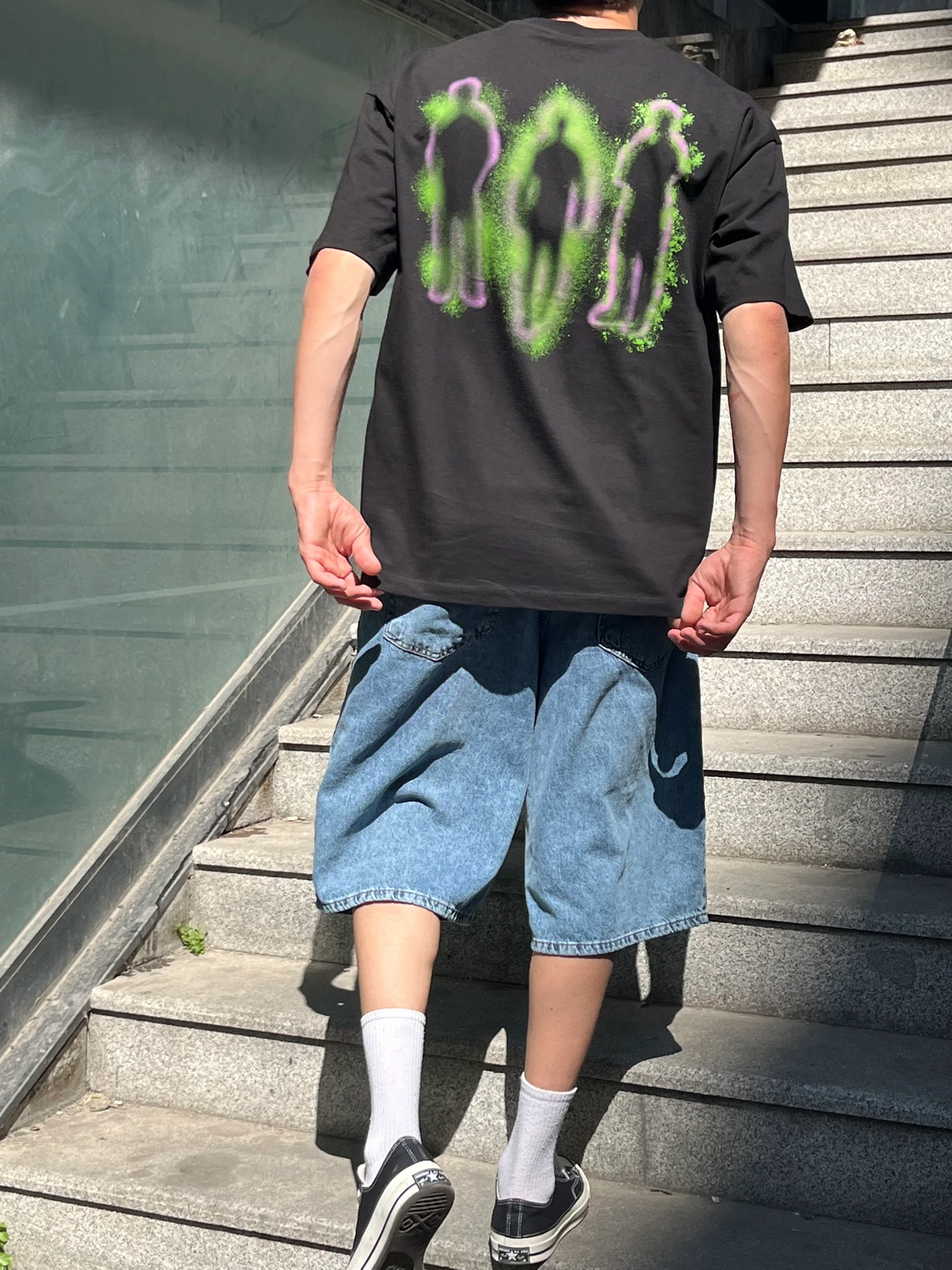 Sırt Detaylı Oversize Tişört