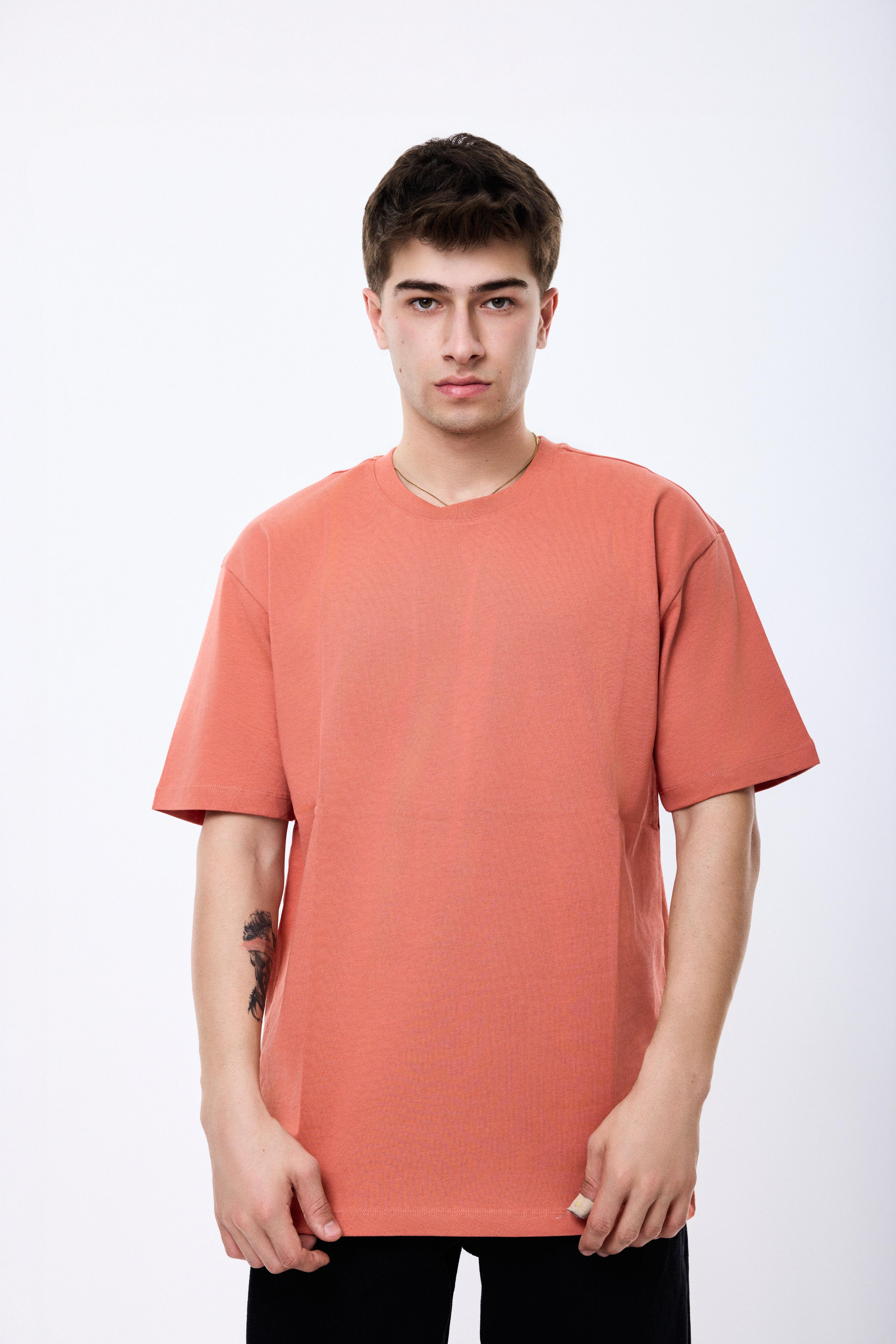 Oversize Basic Premium Kalite Tişört - Somon