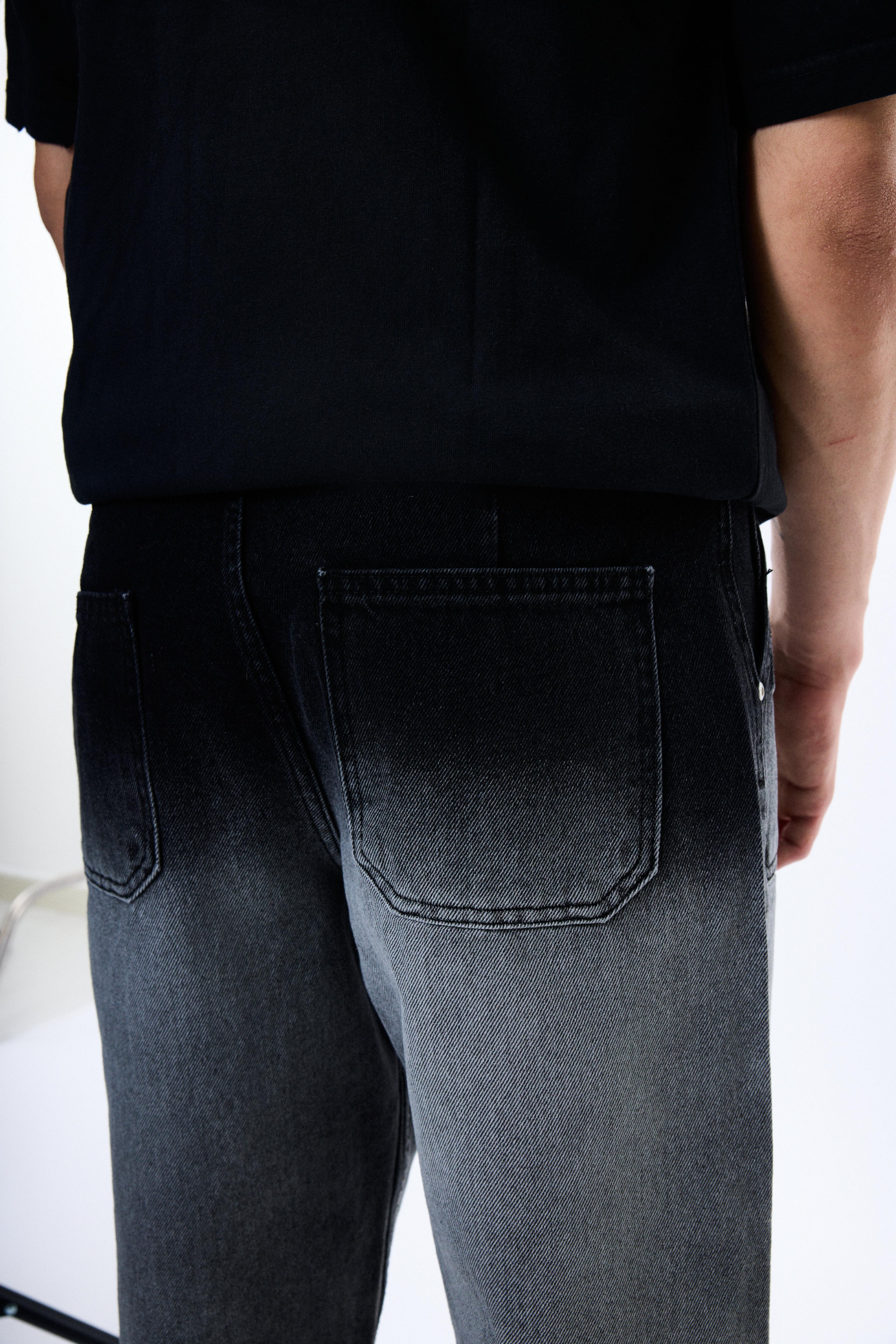 Siyah ve Gri Parçalı Baggy Pantolon