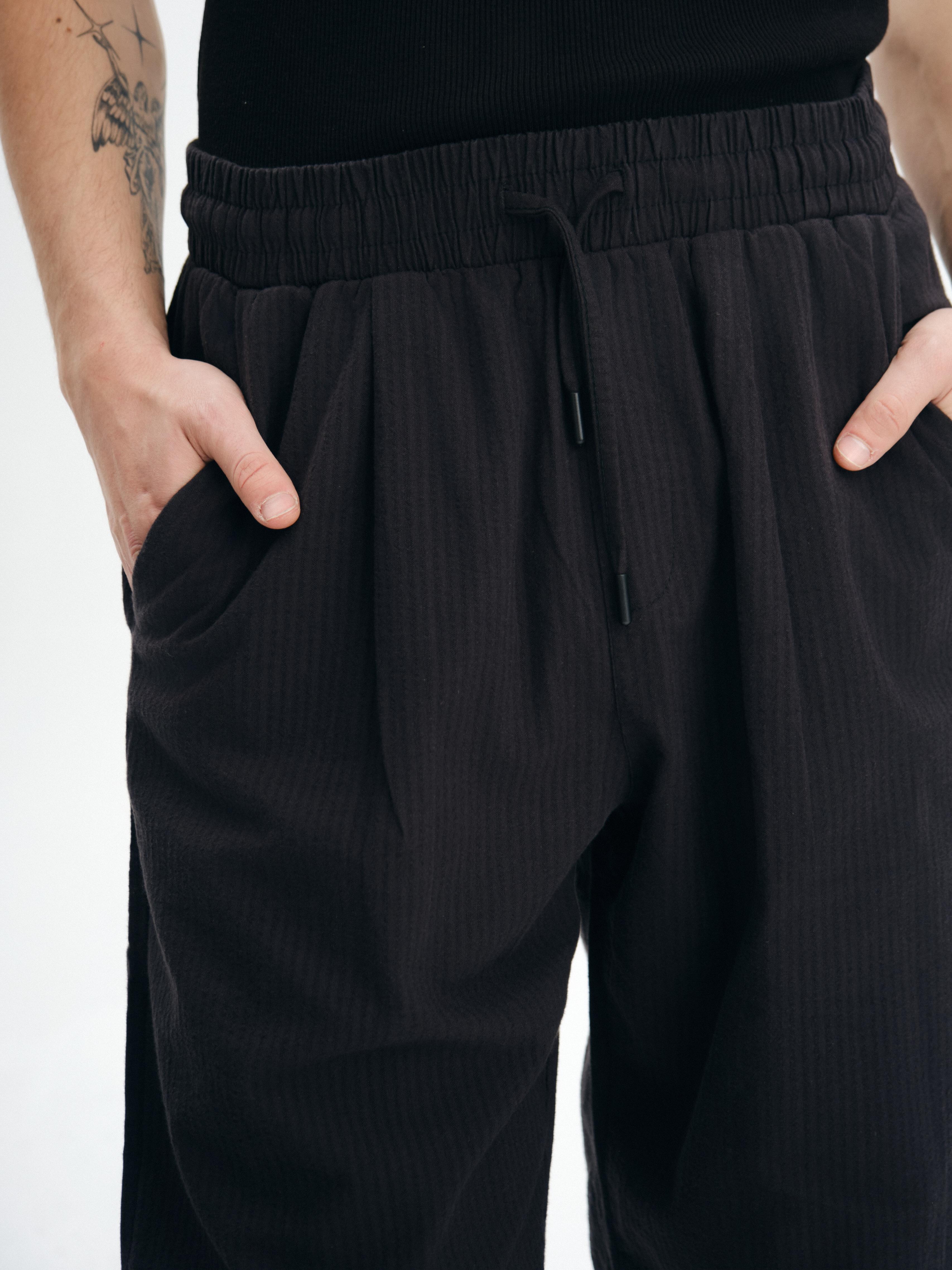 Çizgili İnce Ekstra Rahat Pamuklu Oversize Pantolon