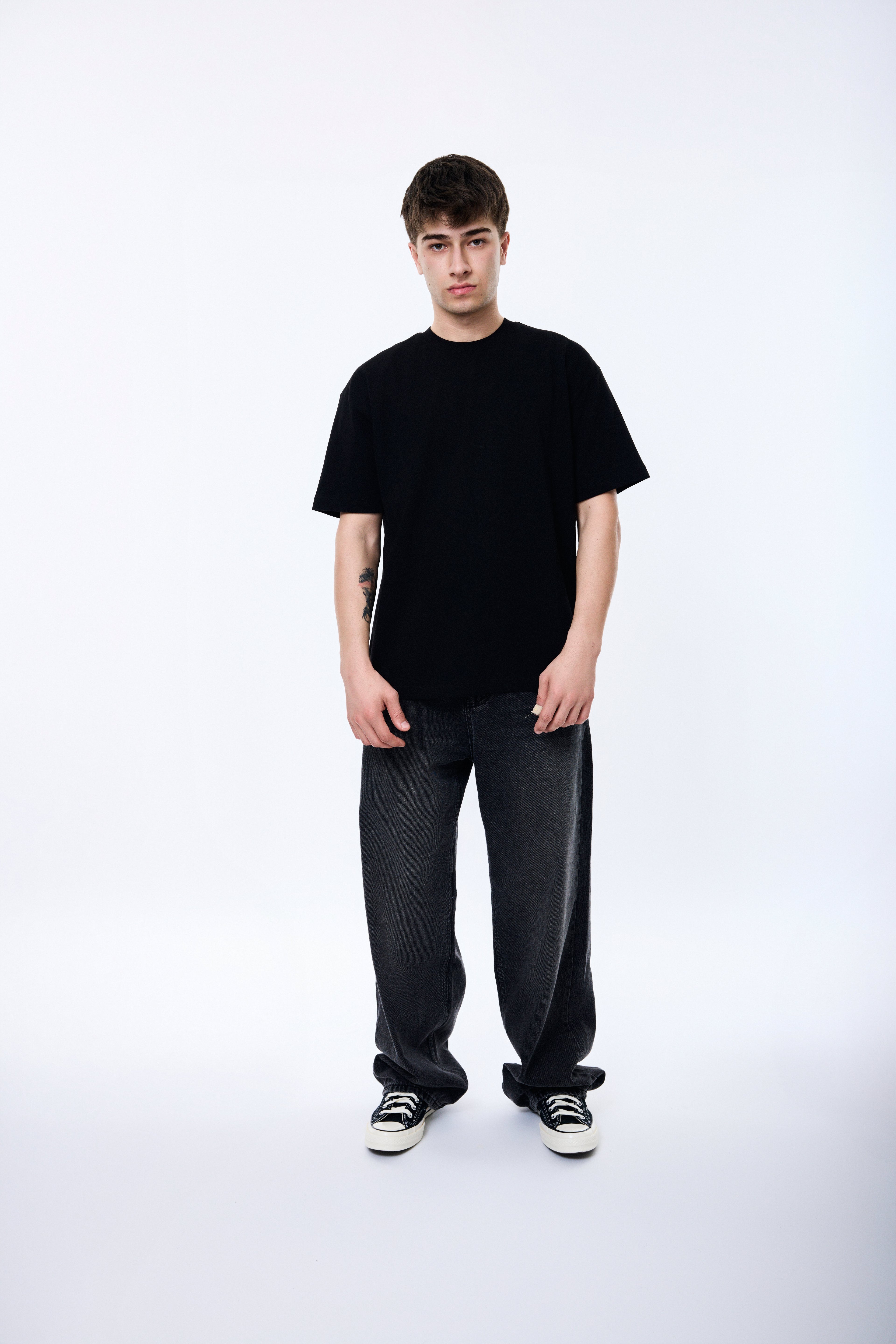 Oversize Basic Premium Kalite Tişört - SİYAH