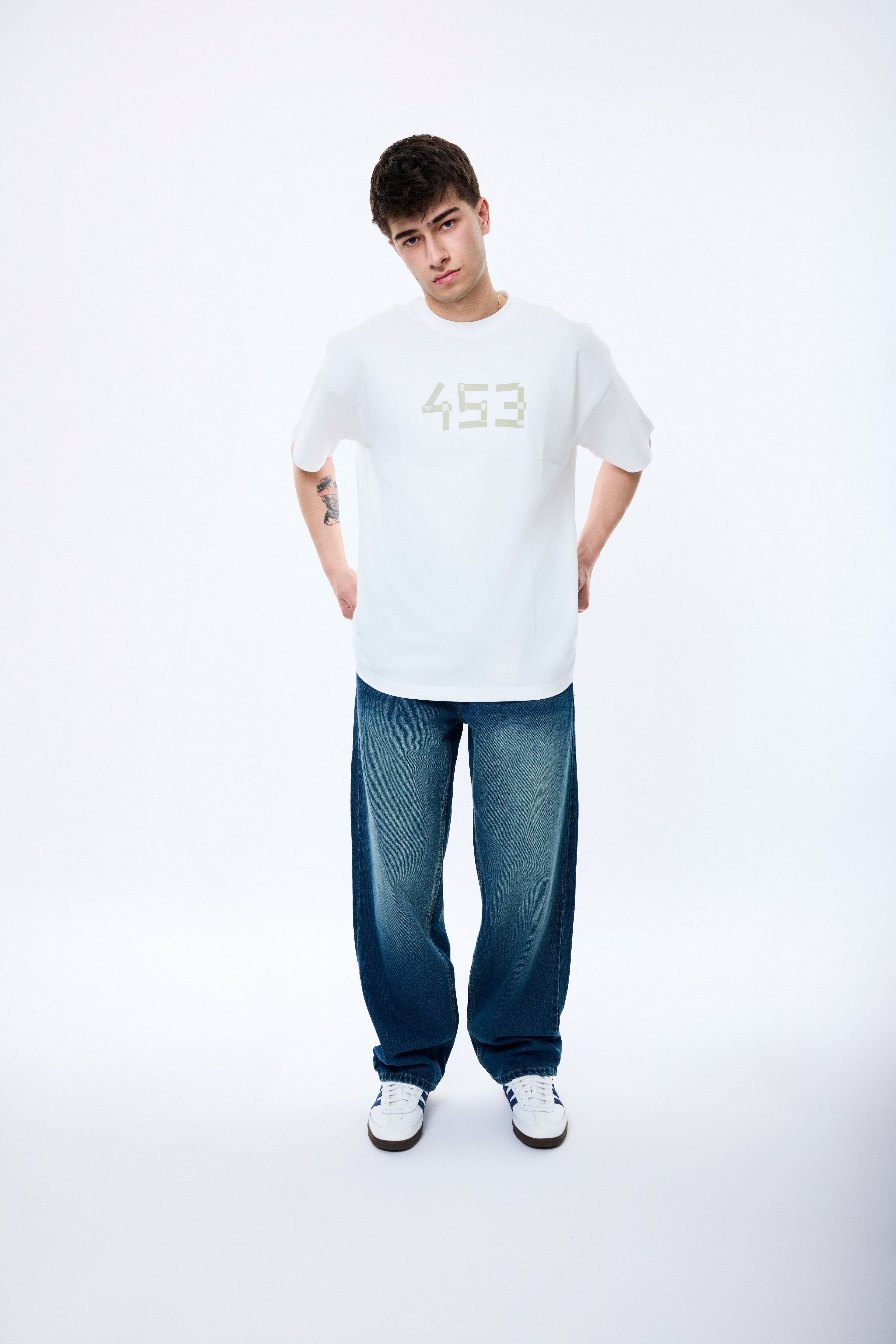 453 Yazı Detaylı Oversize Premium Tişört