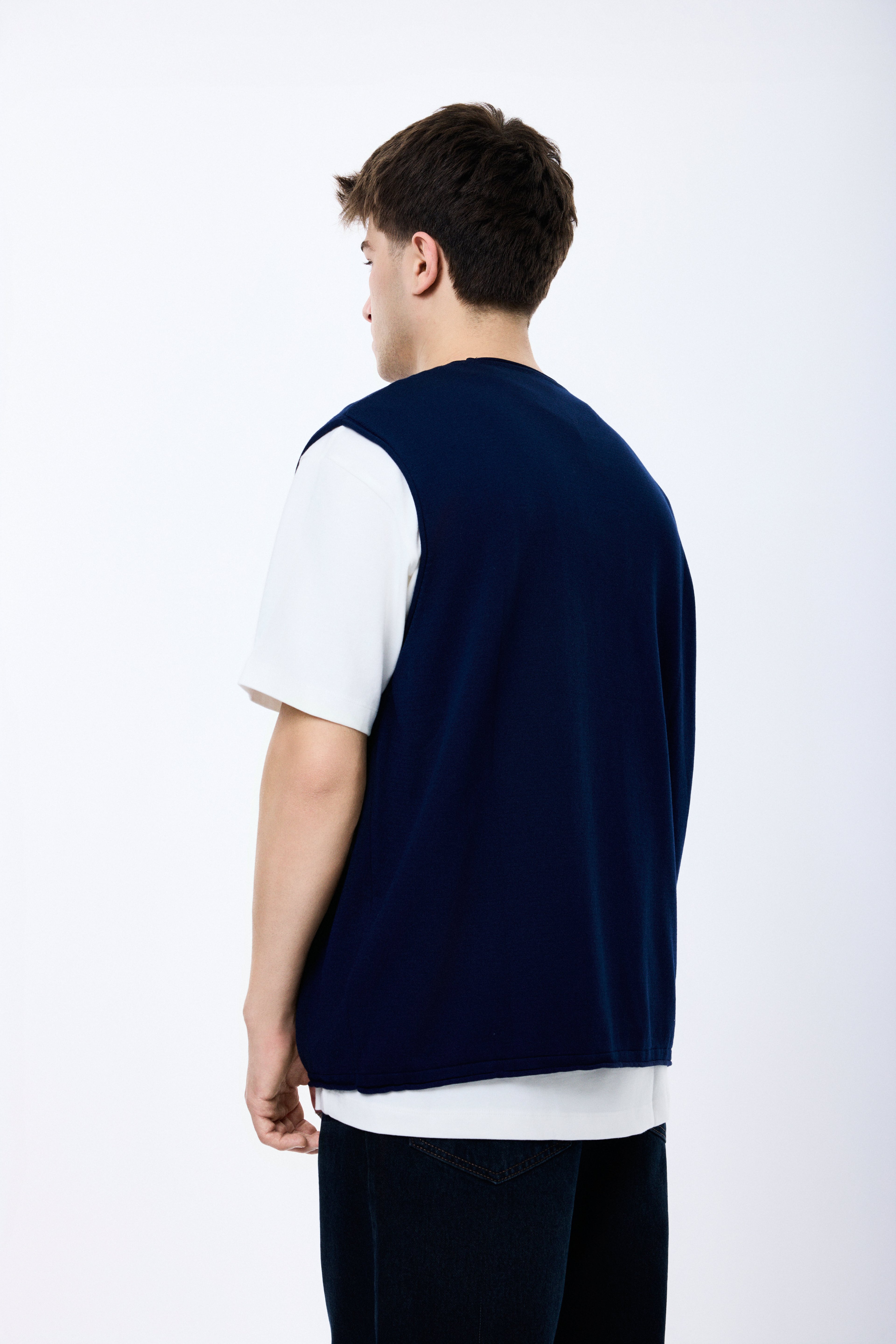 Sıfır Kol Triko Oversize Tişört
