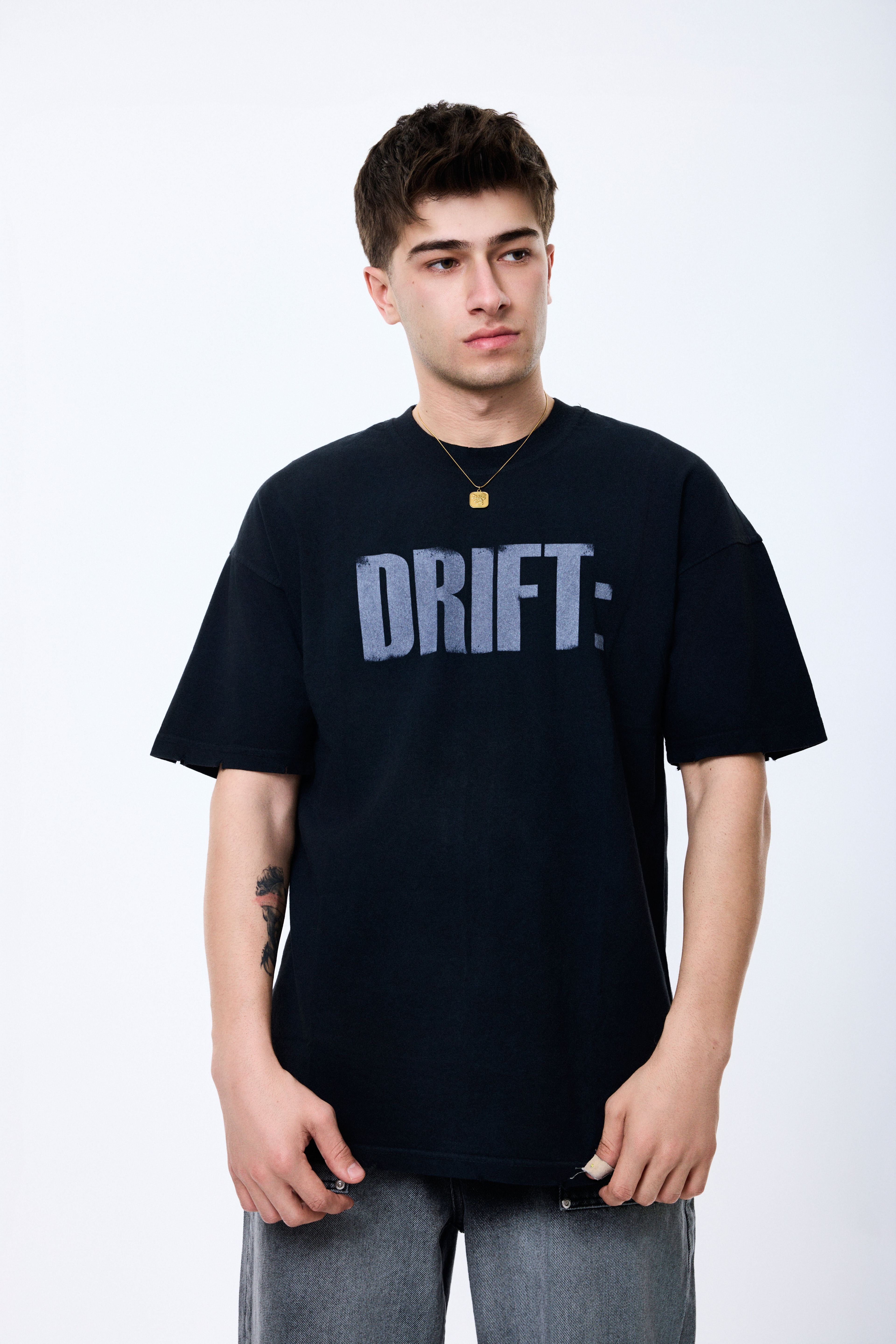 Drift Baskılı Premium Oversize Premium Tişört
