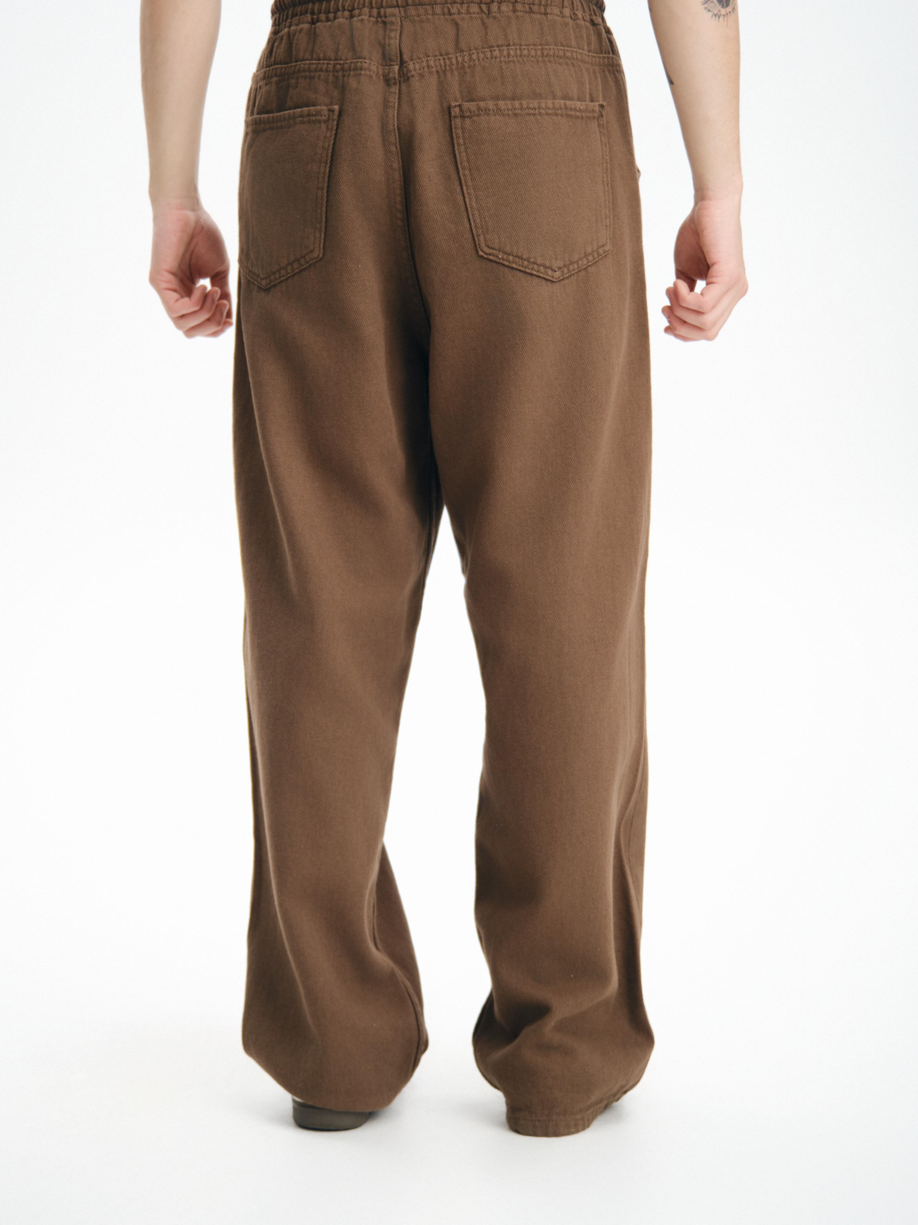 Gabardin Kumaş Kahve Baggy Pantolon