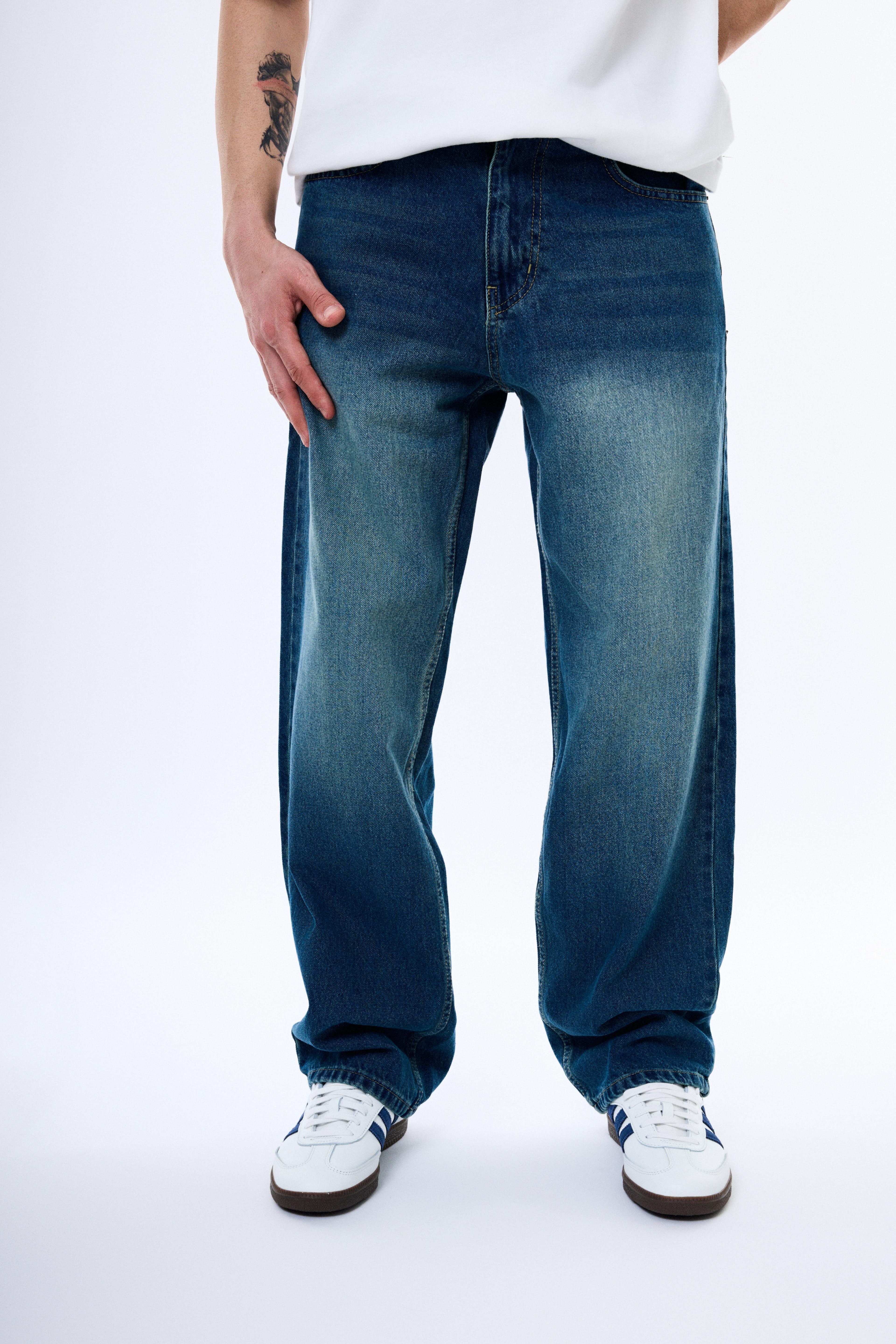 Koyu Yeşil Taşlamalı Baggy Pantolon
