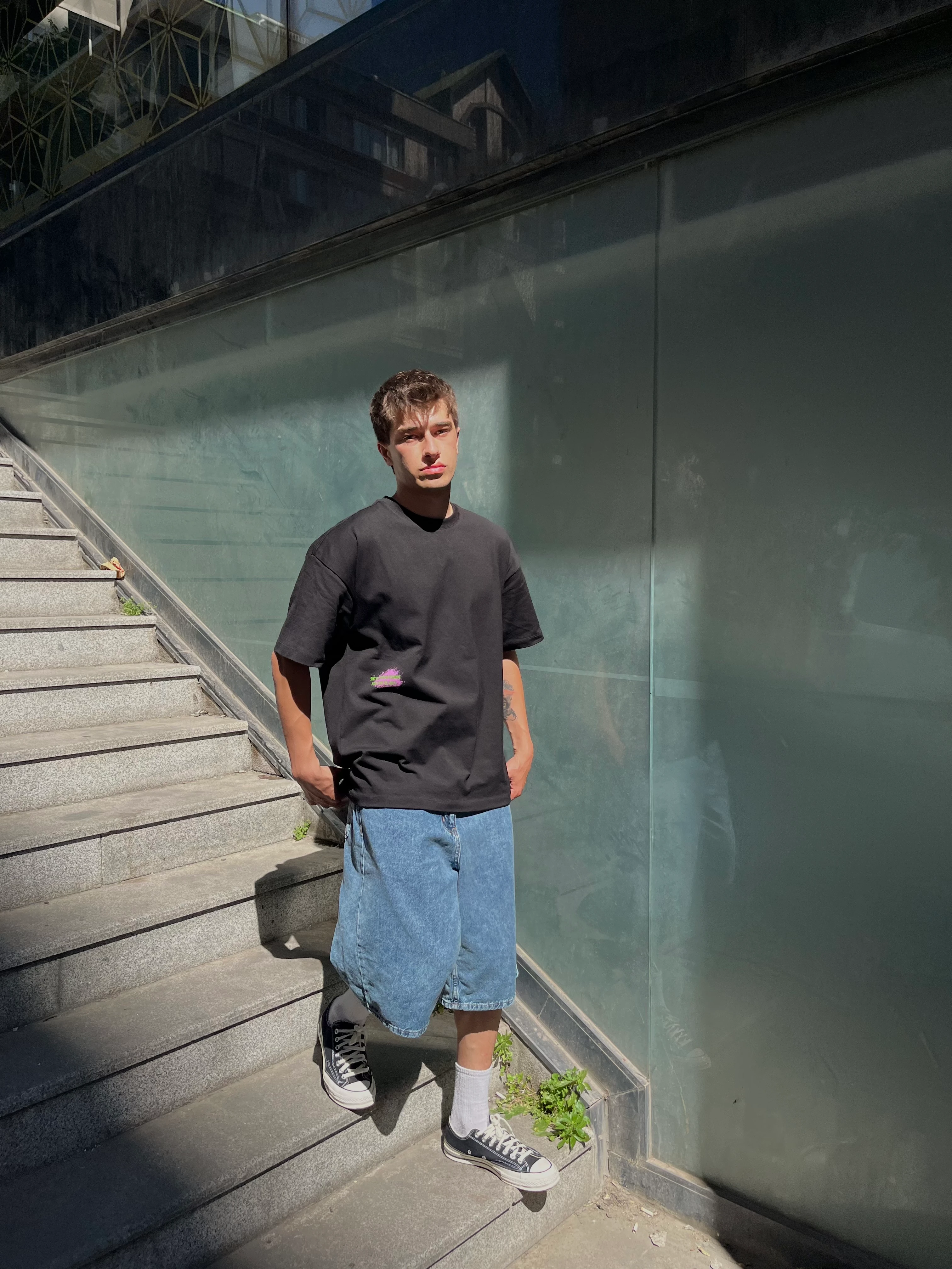 Sırt Detaylı Oversize Tişört