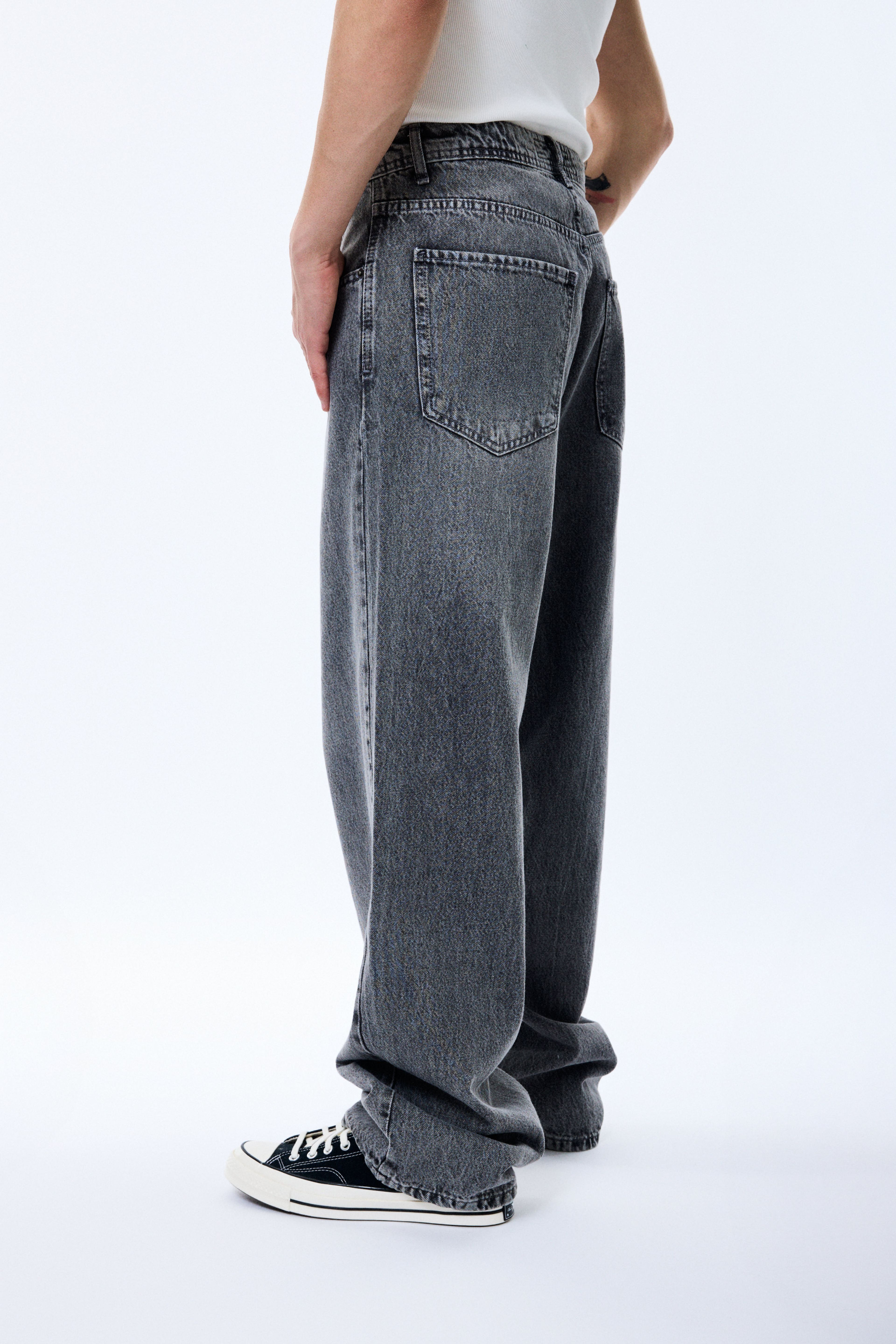 Yıkama Desenli Baggy Pantolon