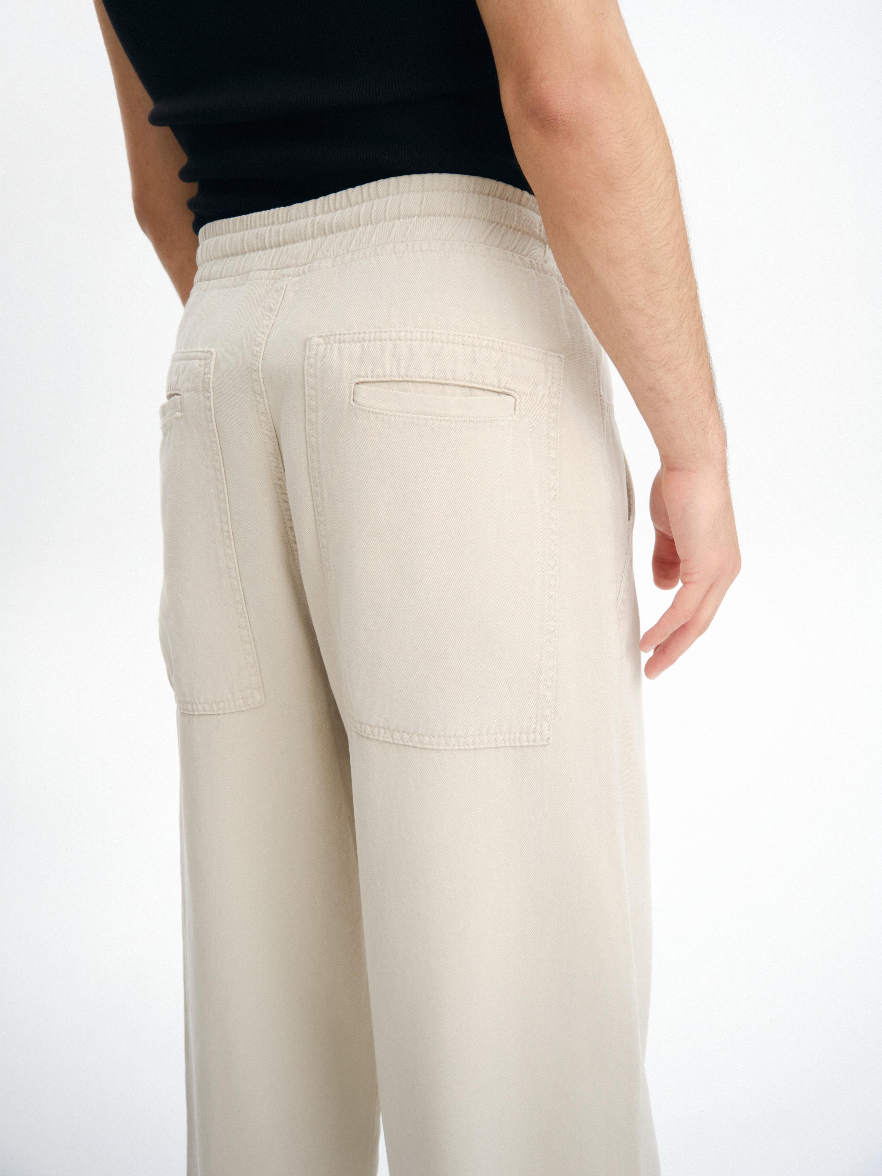 Pamuklu Yumuşak Baggy Pantolon  - Krem