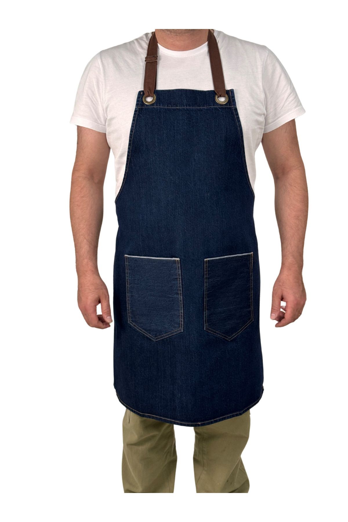 Denim önlük, çiçekçi, barista, aşçı, kuafor, atölye, mutfak işleri önlük apron