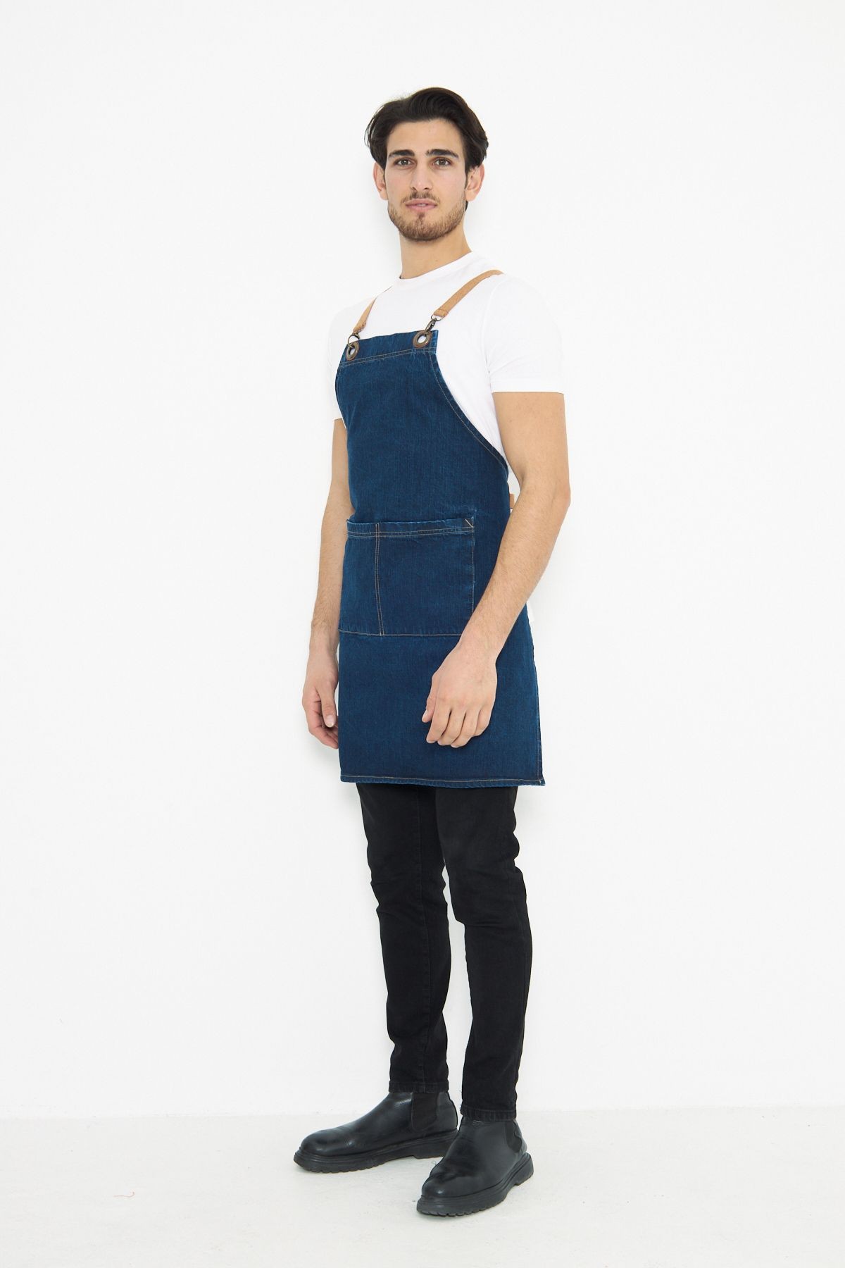 Kafe Barista Seramik Pasta Aşçı Garson Çiçekçi Restoran Cafe Denim Apron Unisex Kot Önlük