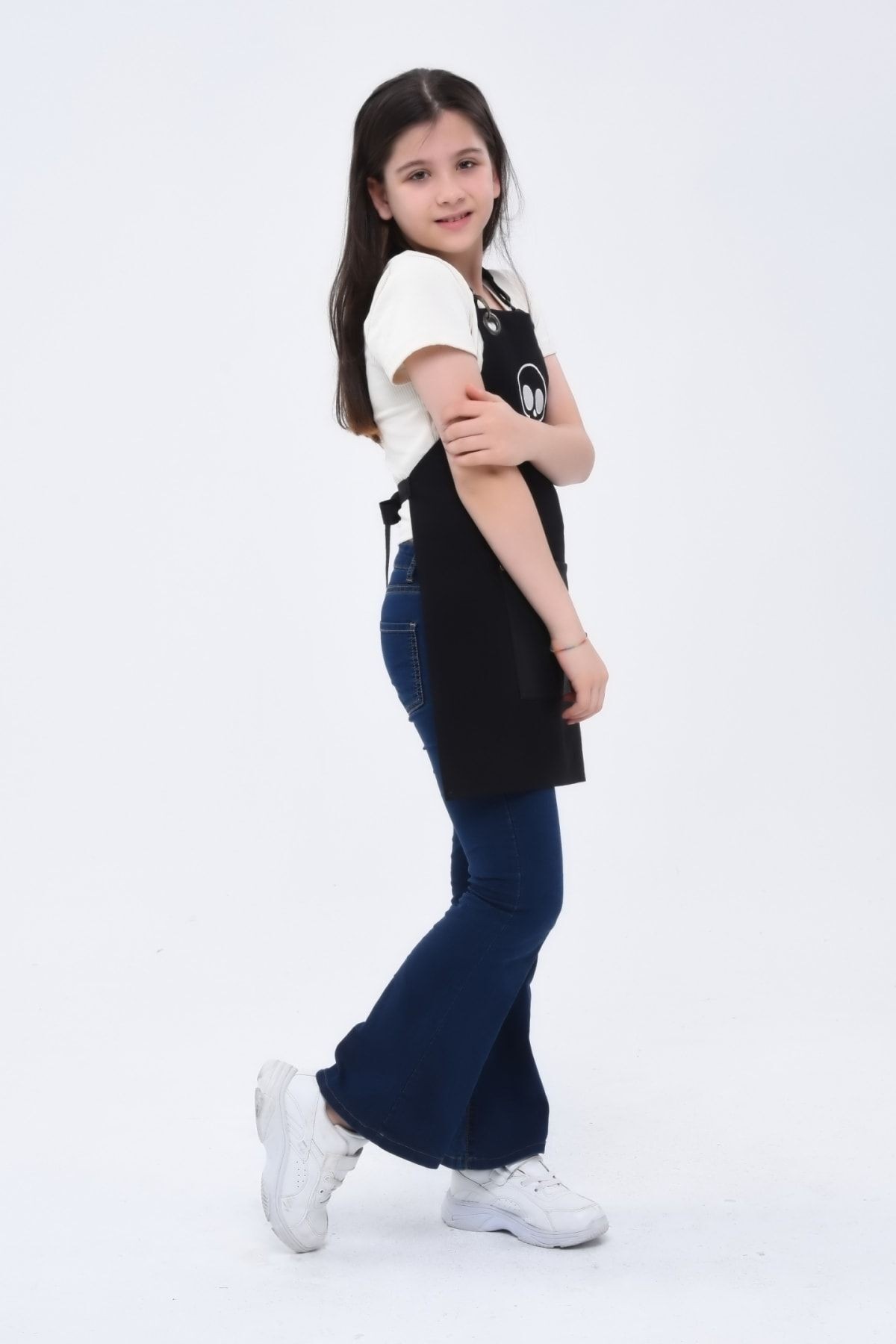 Cute Kurukafa Nakışlı Leke Tutmaz Çocuk Önlük Mutfak Boyama Hobi Okul Aktivite Çocuk Önlüğü Unisex