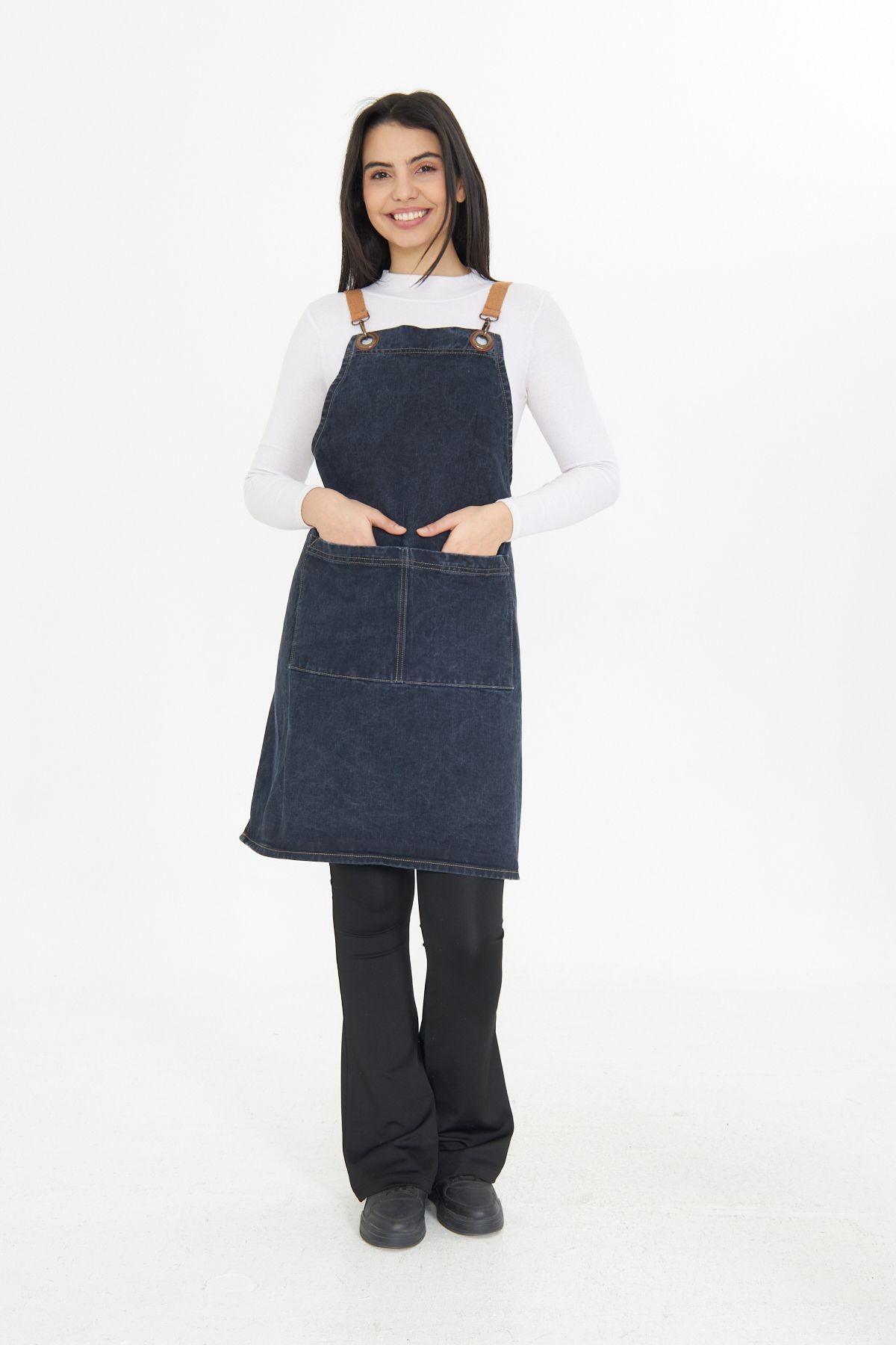 Kafe Barista Seramik Pasta Aşçı Garson Çiçekçi Restoran Cafe Denim Apron Unisex Kot Önlük
