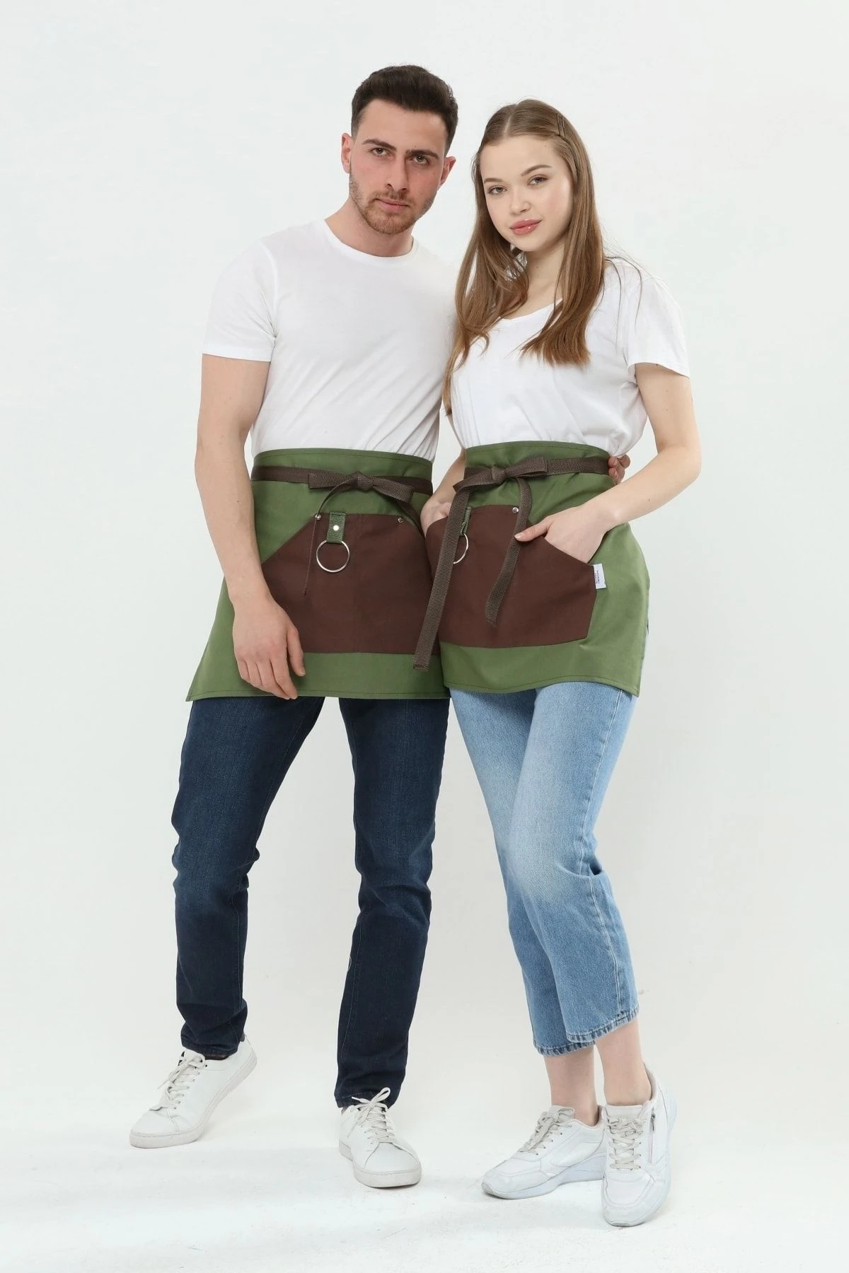 Cafe, Barista Mutfak Önlükleri - yeşil kahve cep