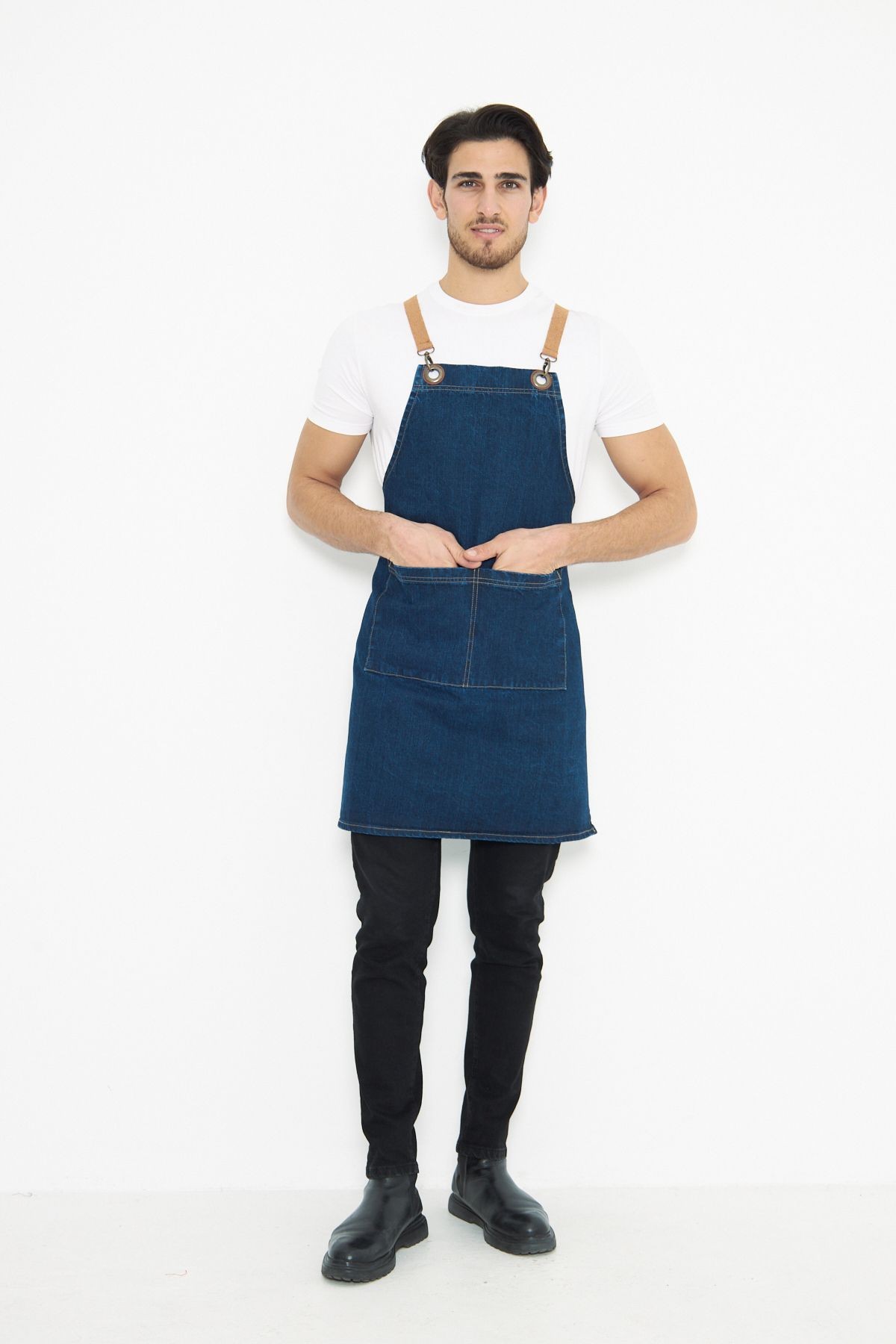Kafe Barista Seramik Pasta Aşçı Garson Çiçekçi Restoran Cafe Denim Apron Unisex Kot Önlük