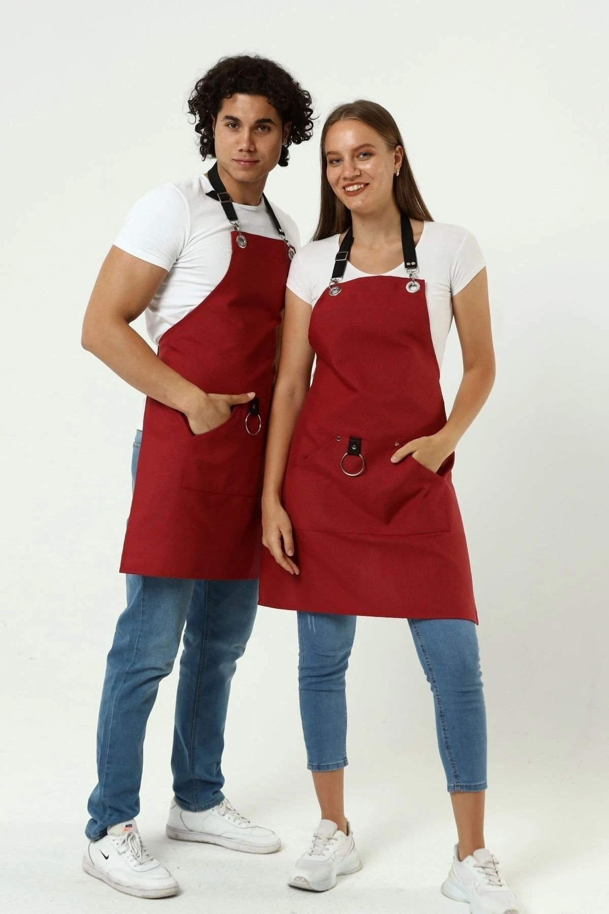 Cafe Barista Kuaför Barmen Çiçekçi Mutfak Önlükleri Leke Tutmaz Bordo