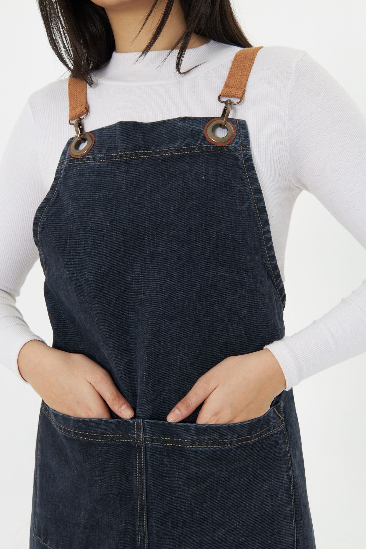 Kafe Barista Seramik Pasta Aşçı Garson Çiçekçi Restoran Cafe Denim Apron Unisex Kot Önlük