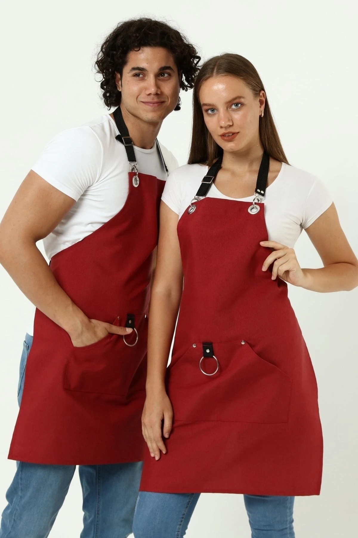 Cafe Barista Kuaför Barmen Çiçekçi Mutfak Önlükleri Leke Tutmaz Bordo