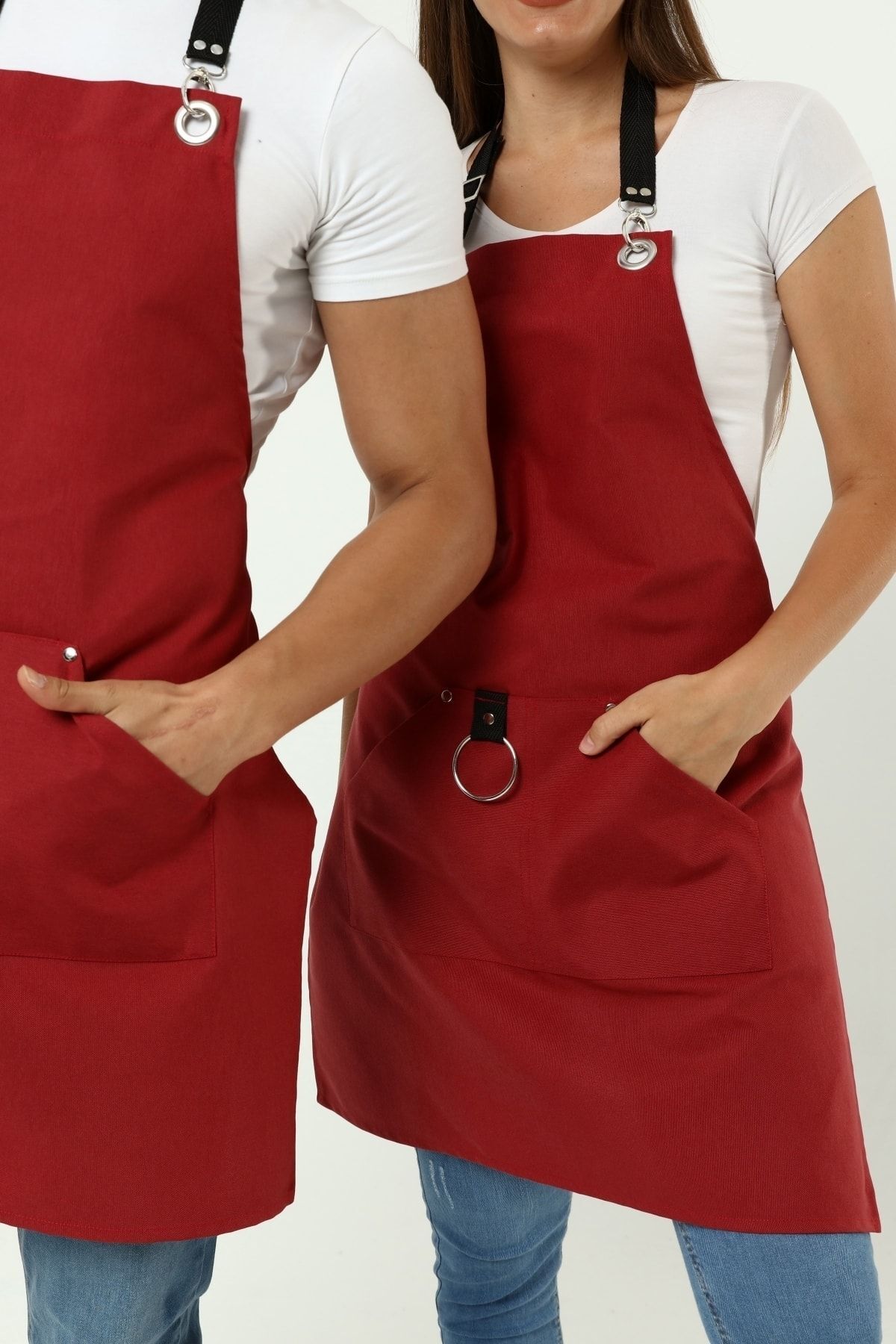 Cafe Barista Kuaför Barmen Çiçekçi Mutfak Önlükleri Leke Tutmaz Bordo