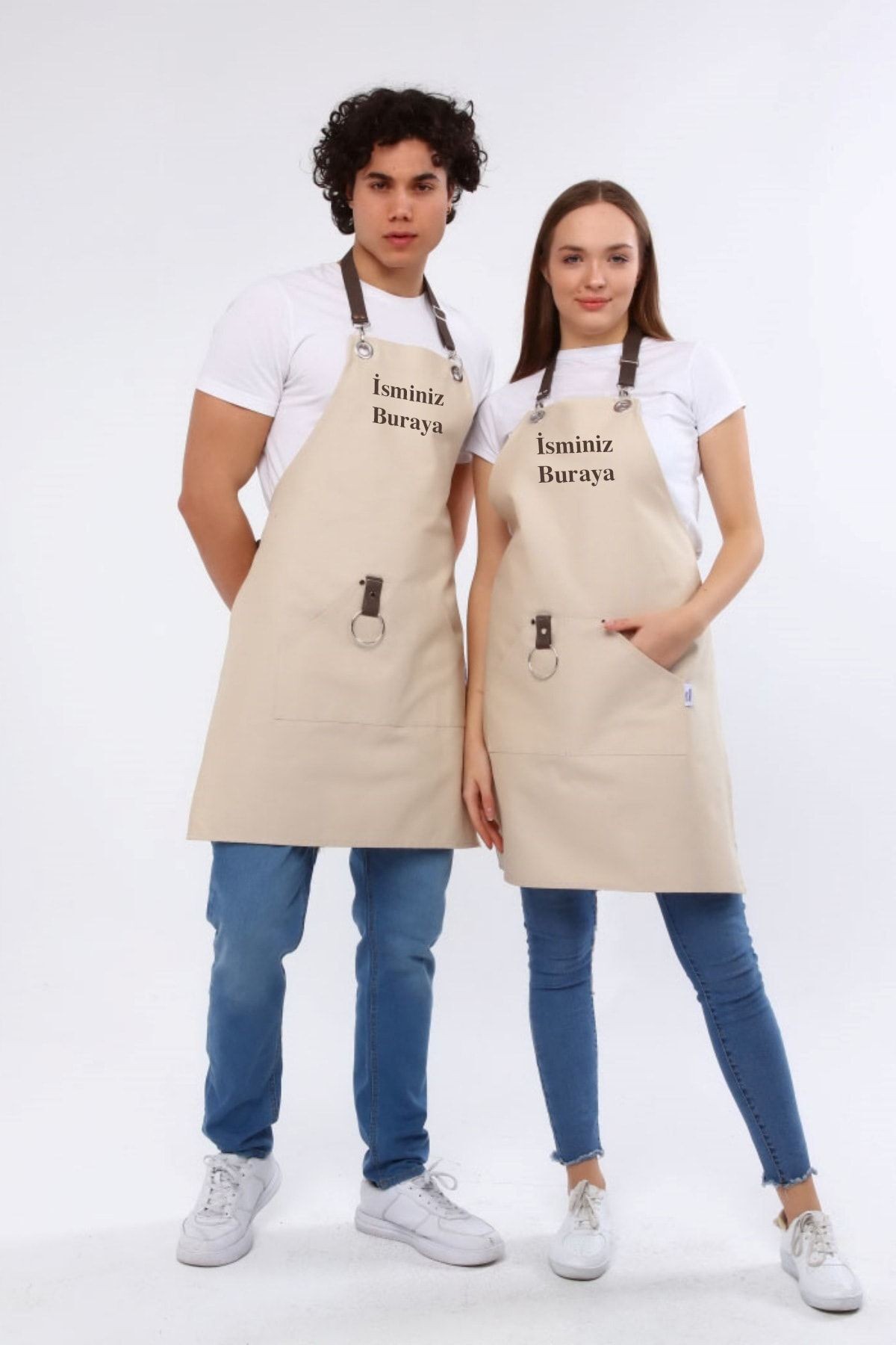 Kişiye Özel Isim Nakışlı Önlük Mutfak Kafe Chef Barista Garson Çiçekçi Kuaför Önlüğü 1 Adet