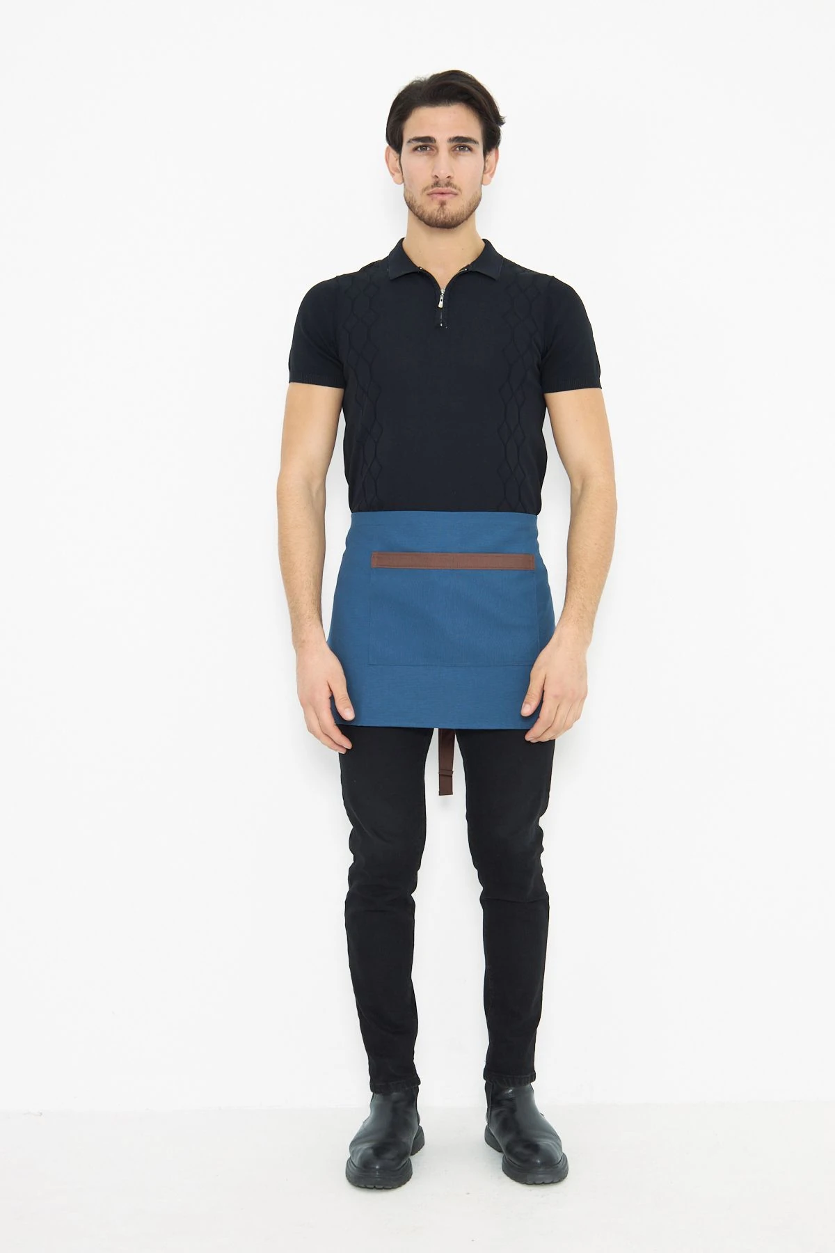 Su İtici Leke Tutmaz Kafe Barista Seramik Pasta Aşçı Garson Çiçekçi Restoran Cafe Apron Erkek Önlük - lacivert