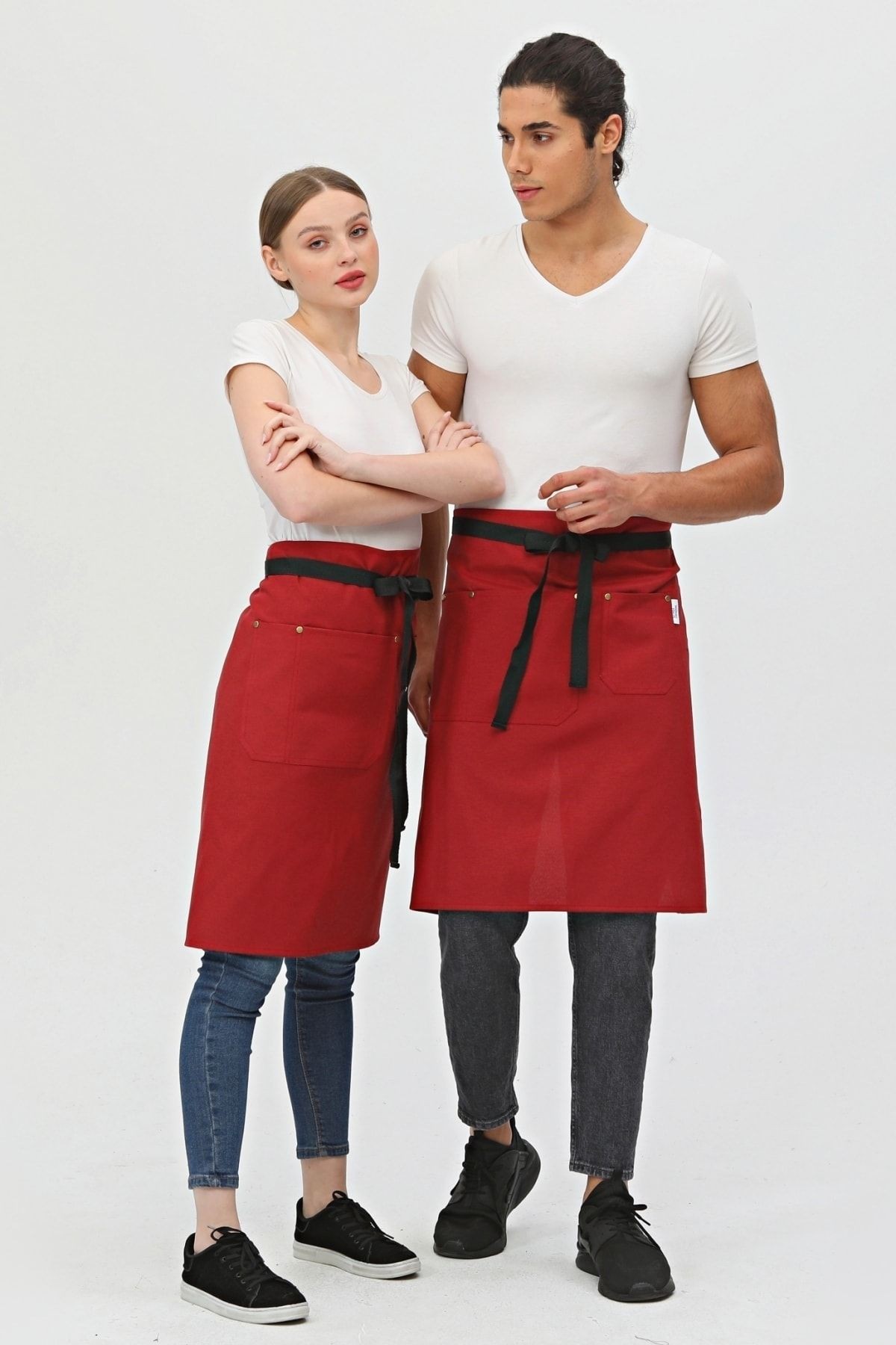 Garson, Barista, Kafe, Barmen, Çiçekçi, Mutfak Önlükleri, Leke Tutmaz, Bay, Bayan, Uzun Yarım Önlük