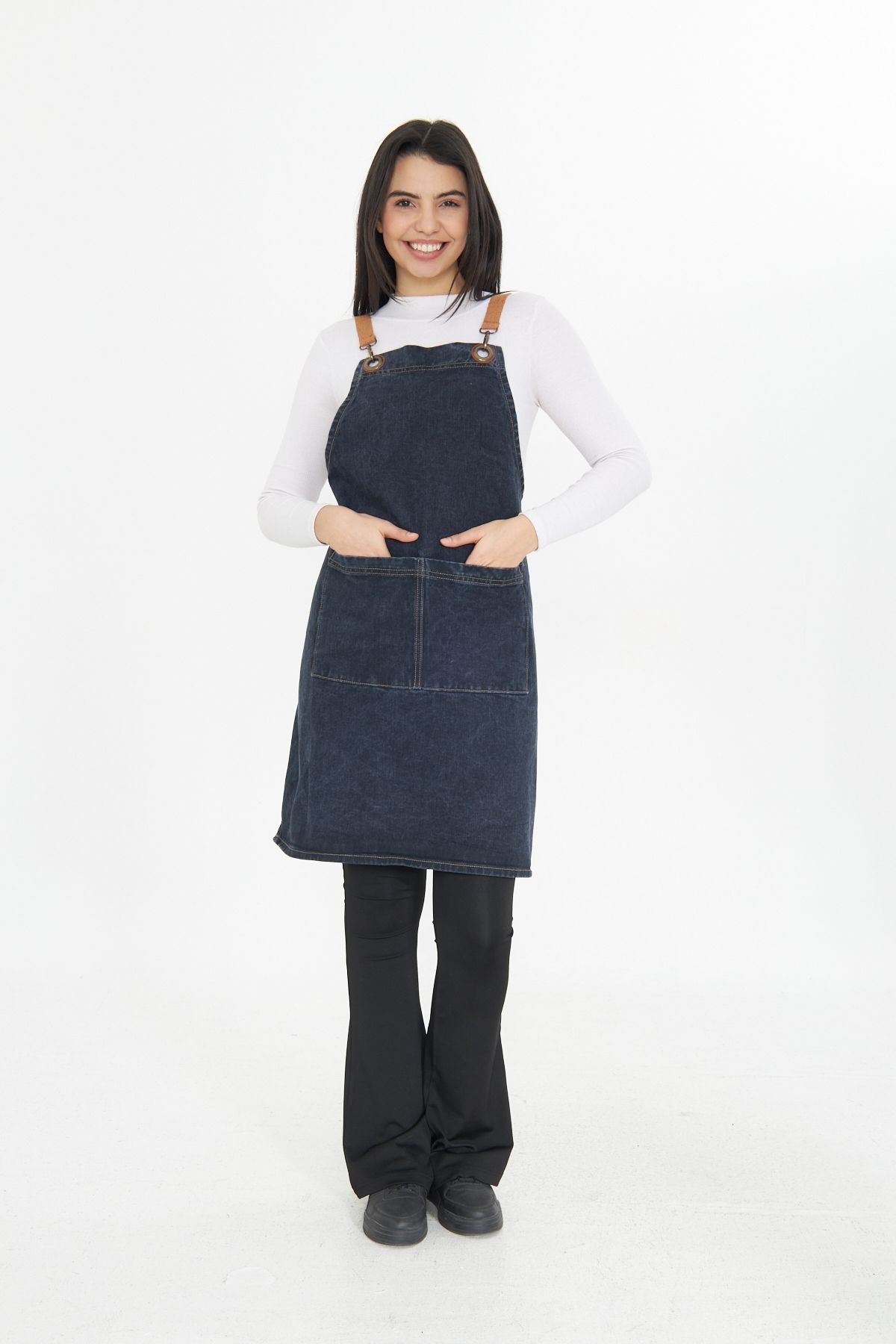Kafe Barista Seramik Pasta Aşçı Garson Çiçekçi Restoran Cafe Denim Apron Unisex Kot Önlük